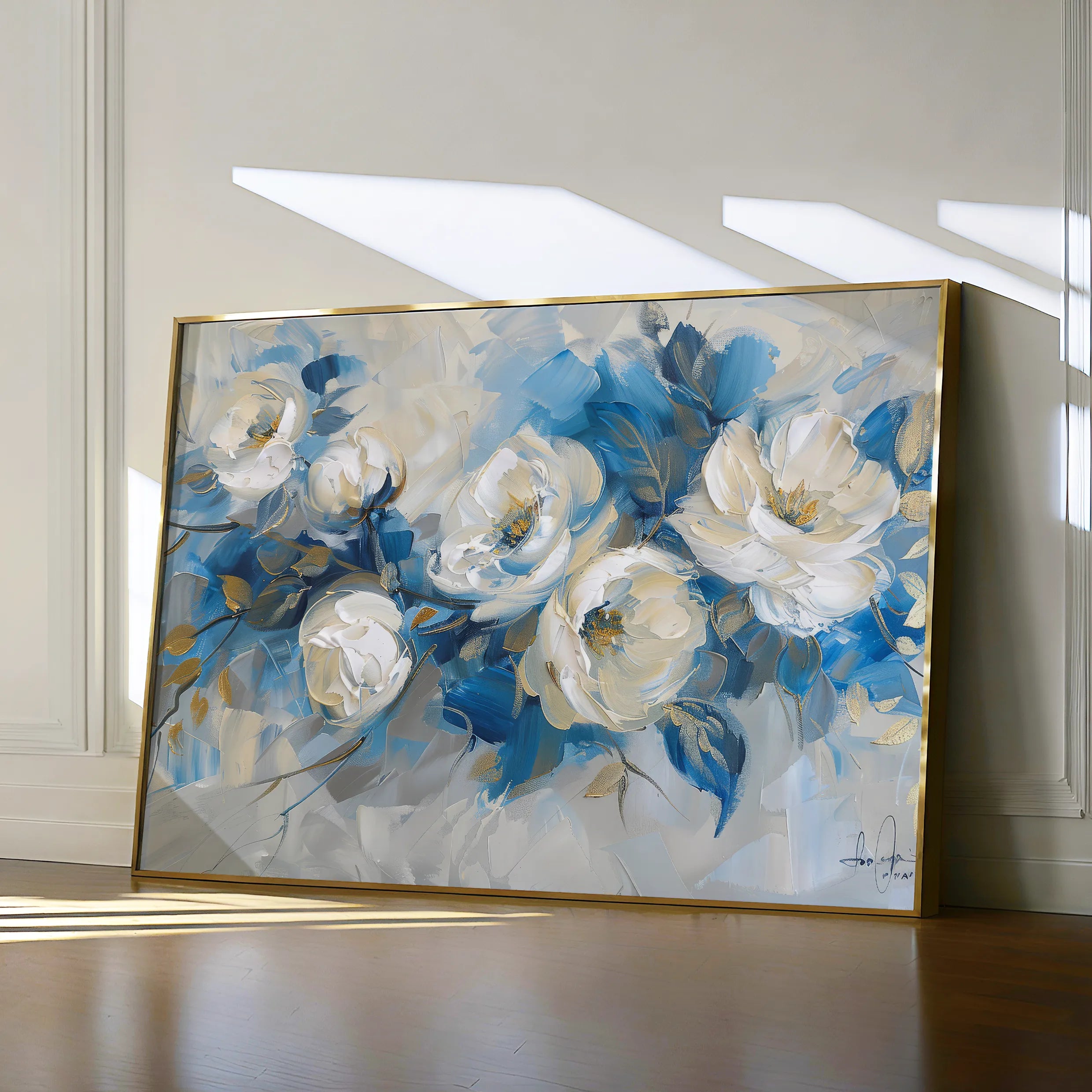 Floral 486 Canvas Art 60 x 40 cm / Black