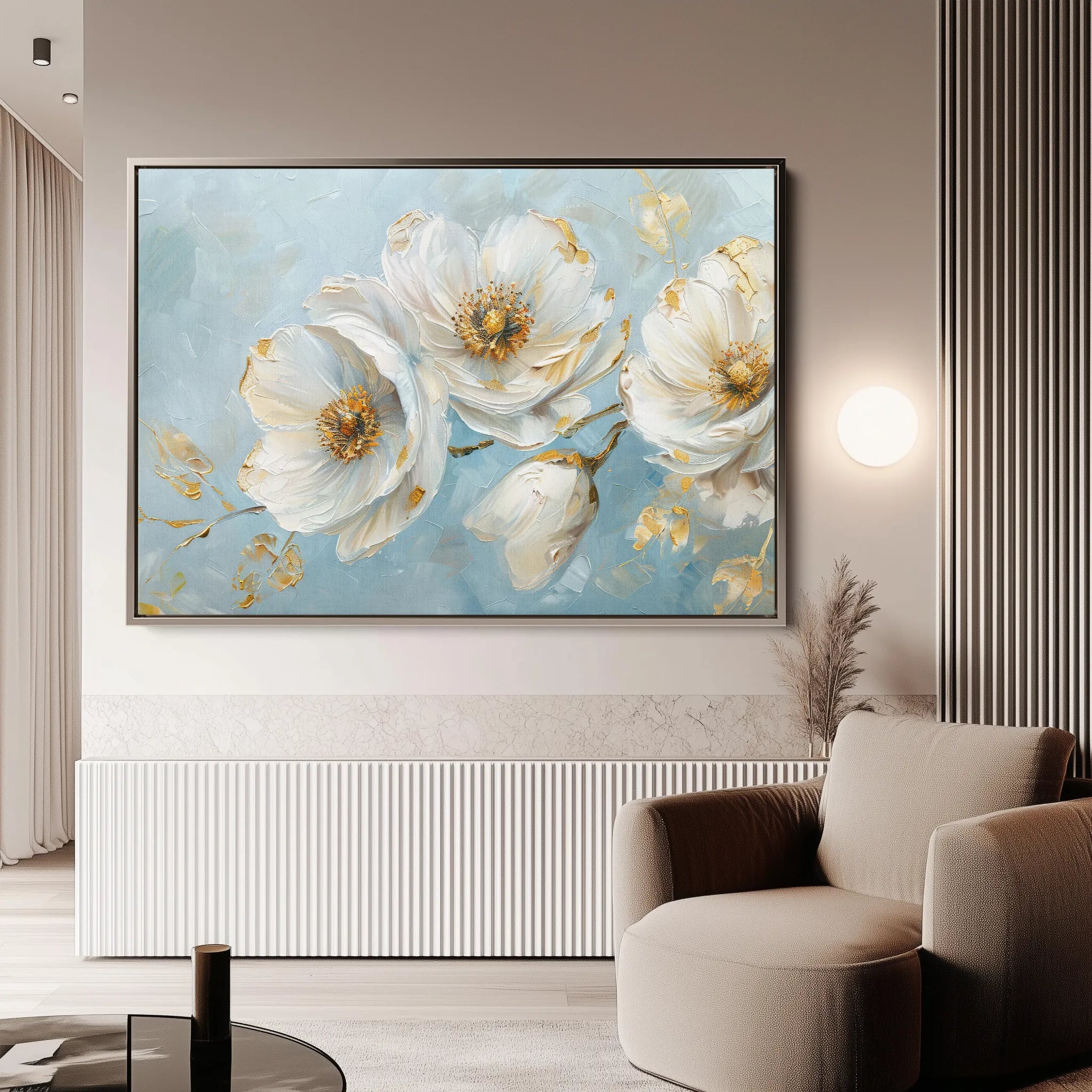 Floral 487 Canvas Art 60 x 40 cm / Black