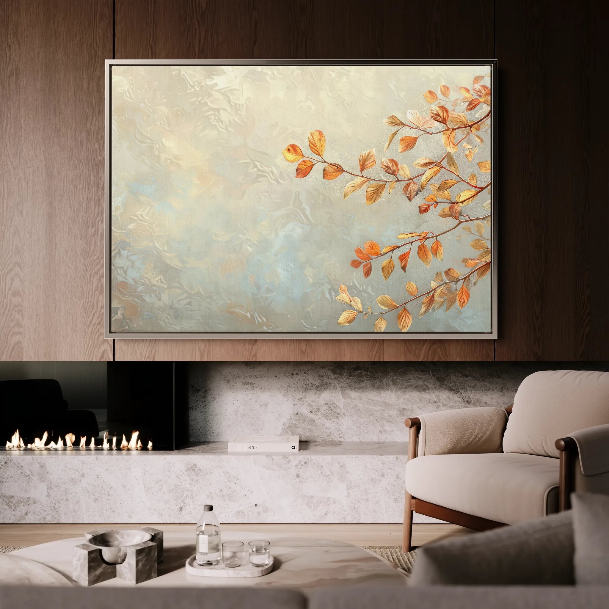 Floral 489 Canvas Art 60 x 40 cm / Black
