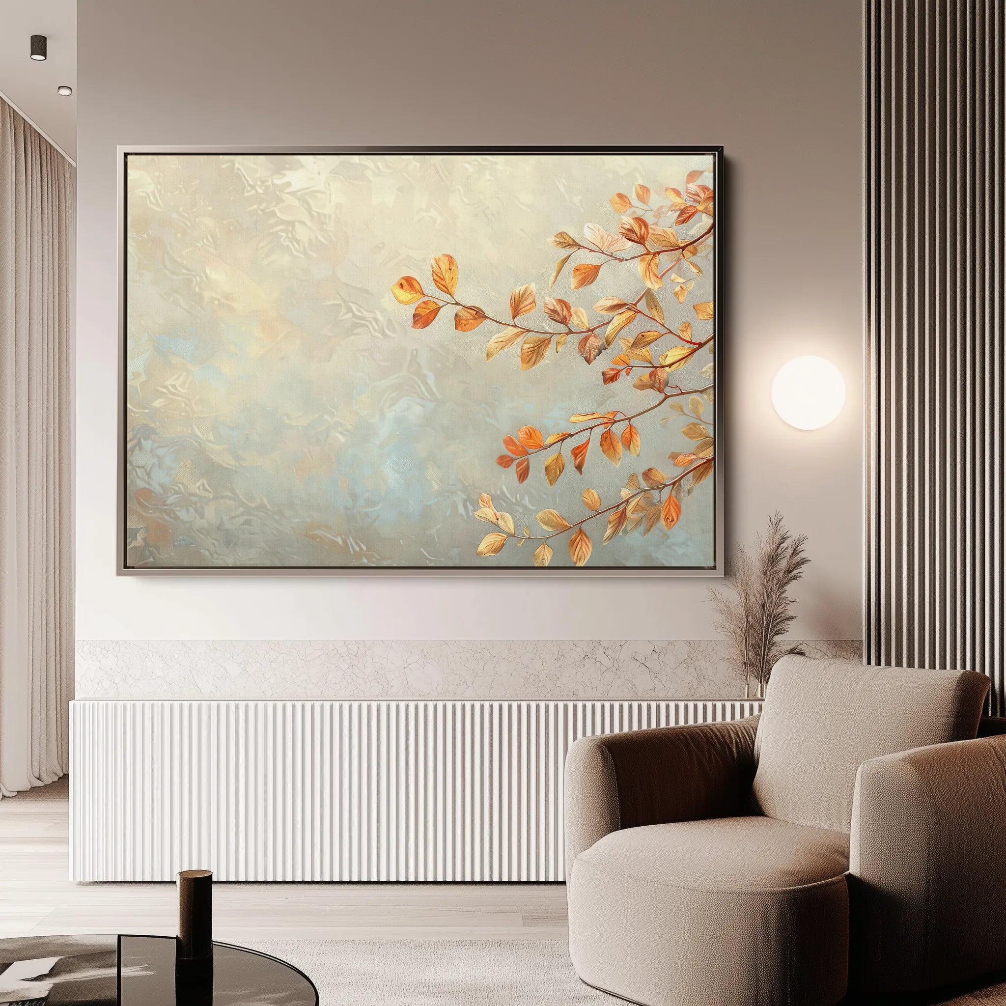 Floral 489 Canvas Art 60 x 40 cm / Black