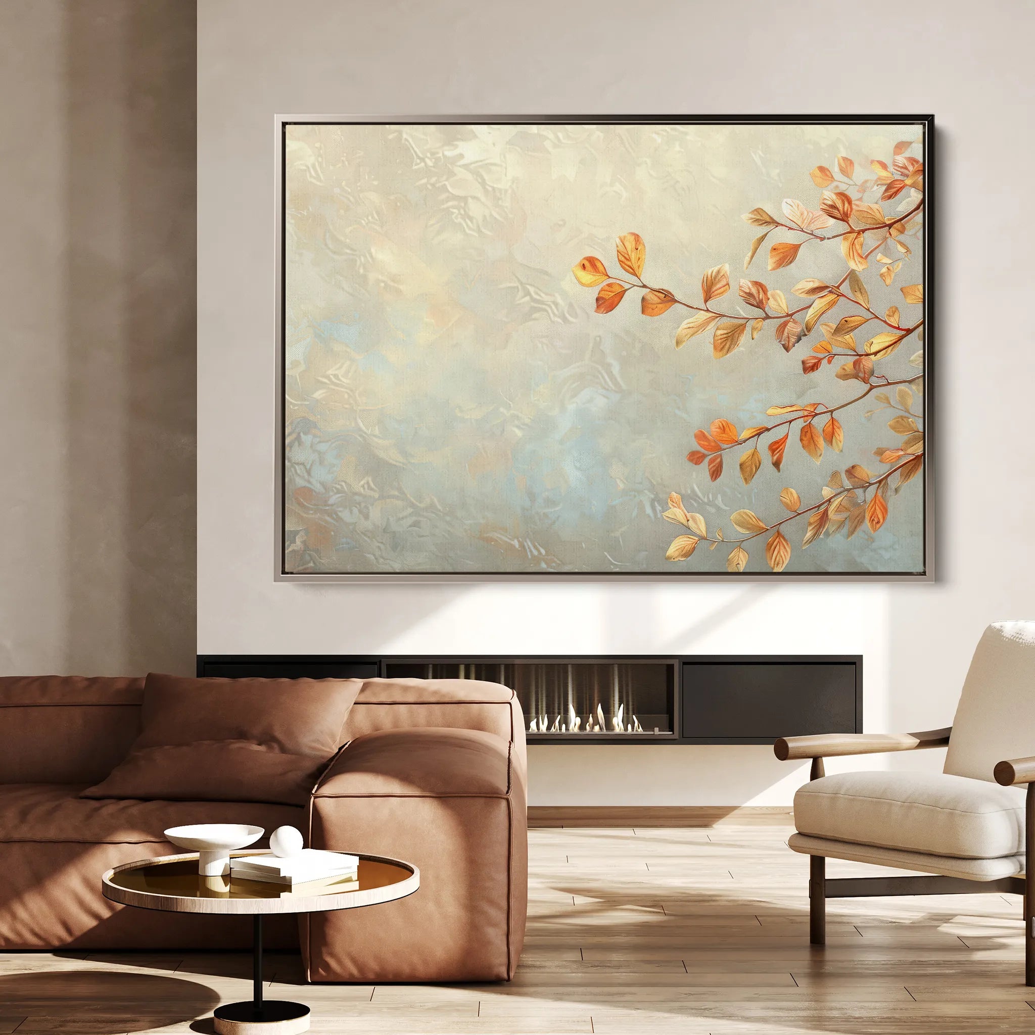Floral 489 Canvas Art 60 x 40 cm / Black