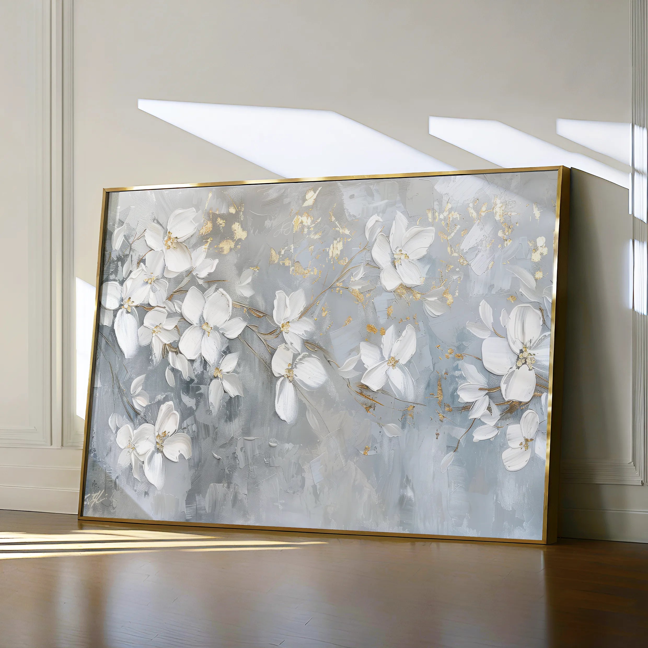 Floral 490 Canvas Art 60 x 40 cm / Black