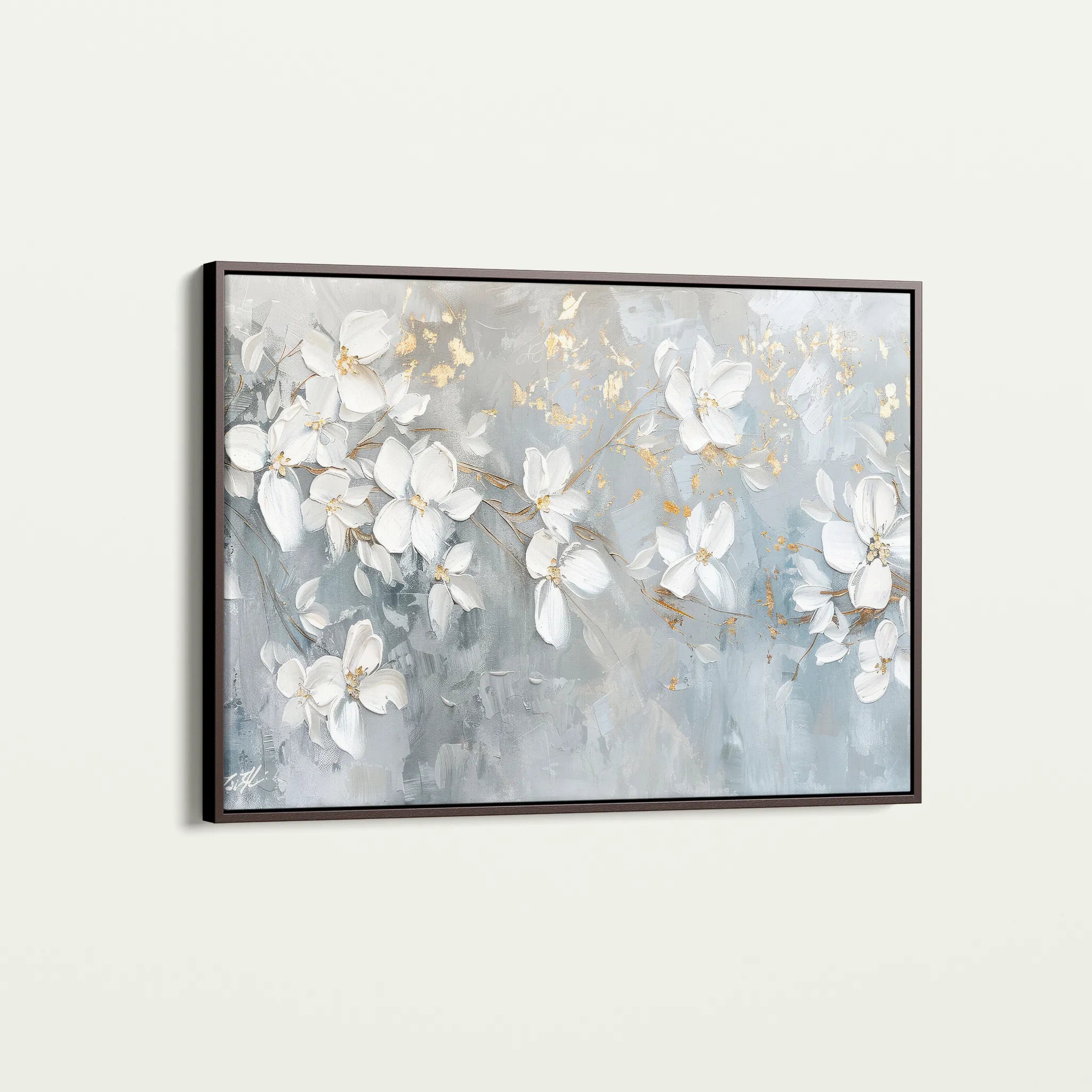 Floral 490 Canvas Art 60 x 40 cm / Black