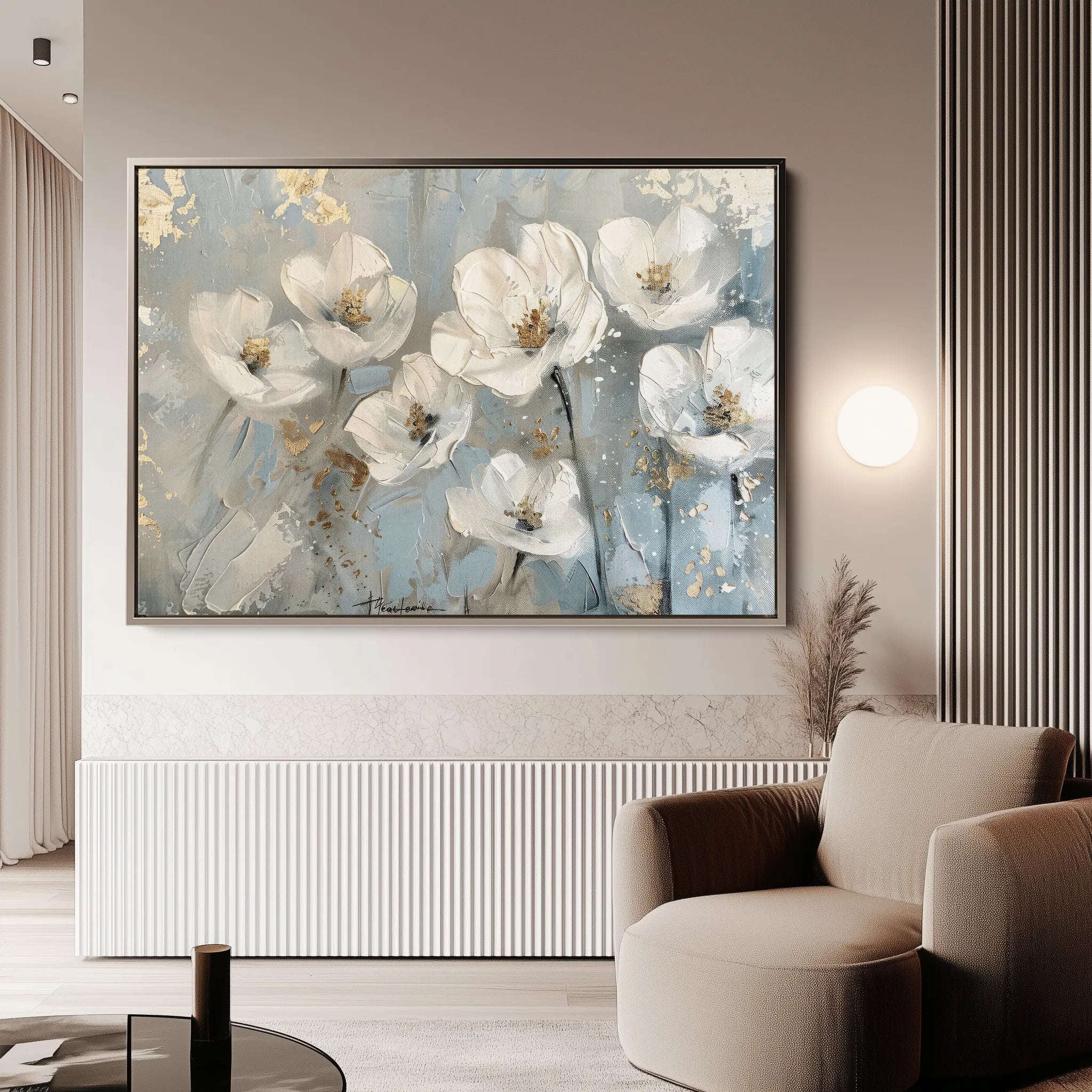 Floral 491 Canvas Art 60 x 40 cm / Black