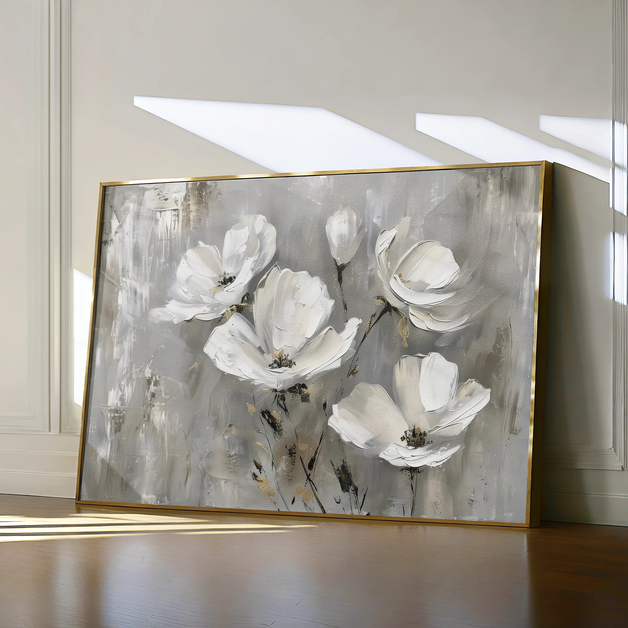 Floral 492 Canvas Art 60 x 40 cm / Black