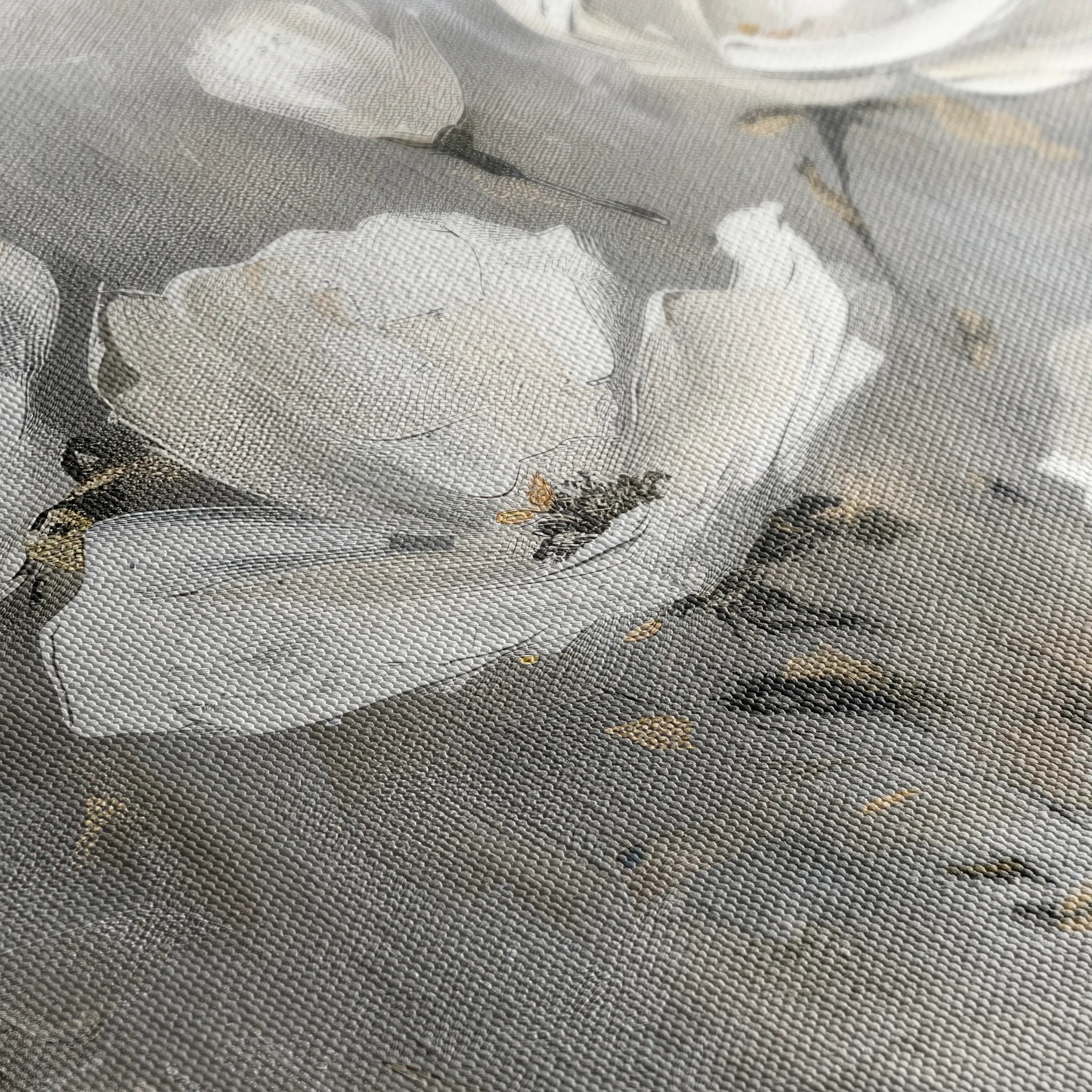 Floral 492 Canvas Art 60 x 40 cm / Black