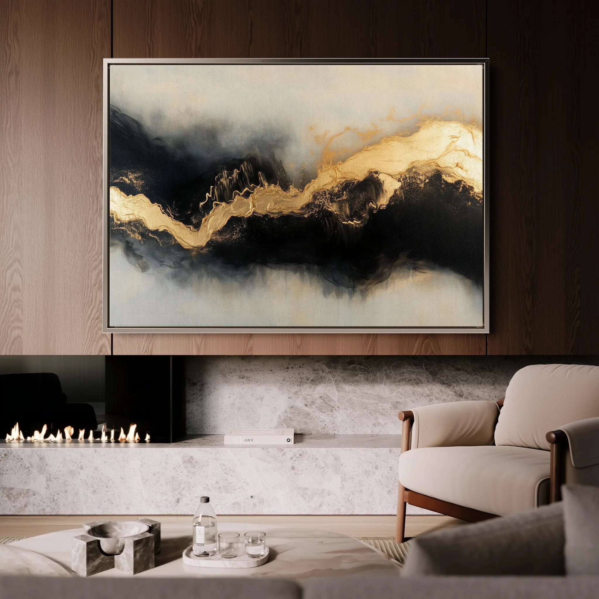 Abstract 493 Canvas Art 60 x 40 cm / Black