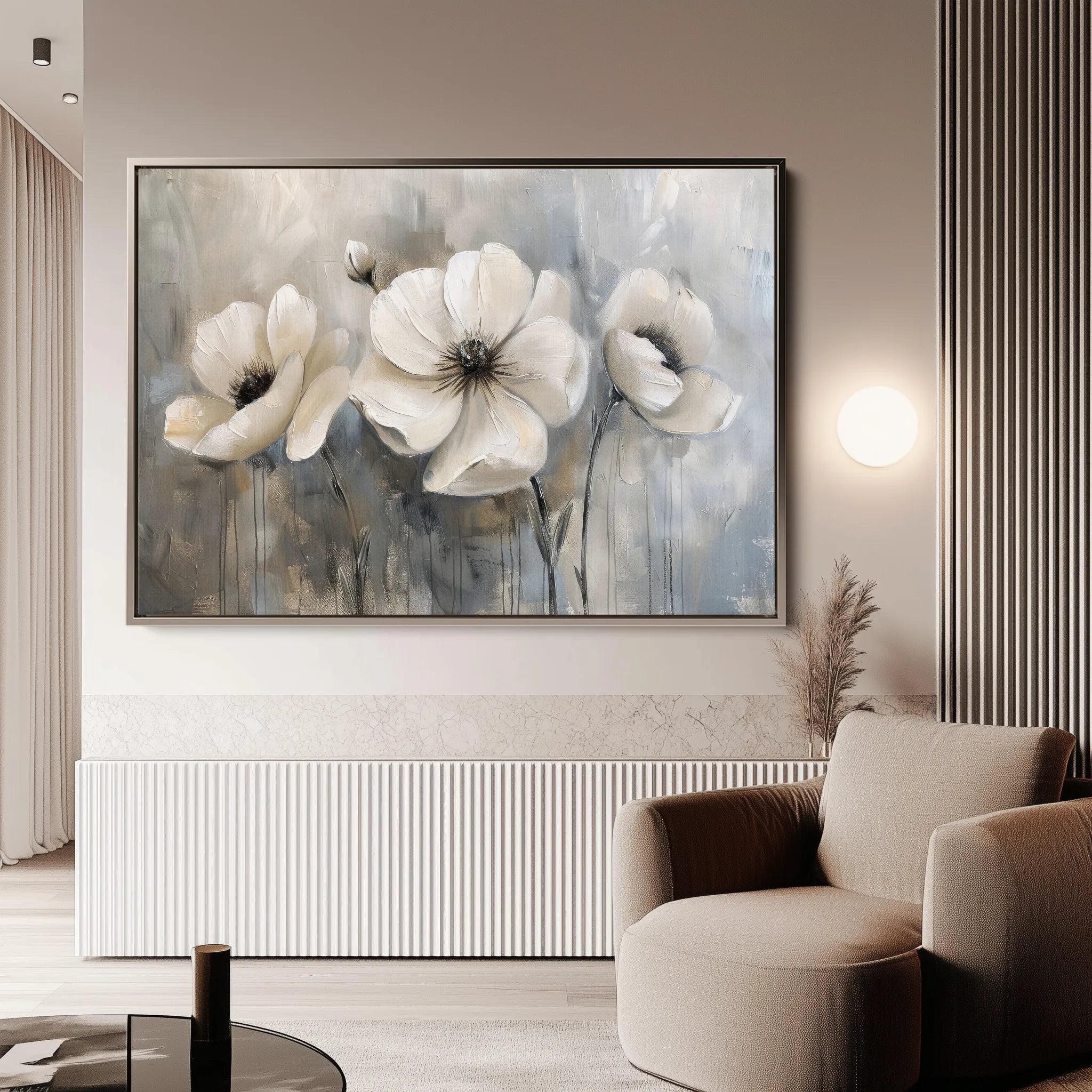 Floral 493 Canvas Art 60 x 40 cm / Black