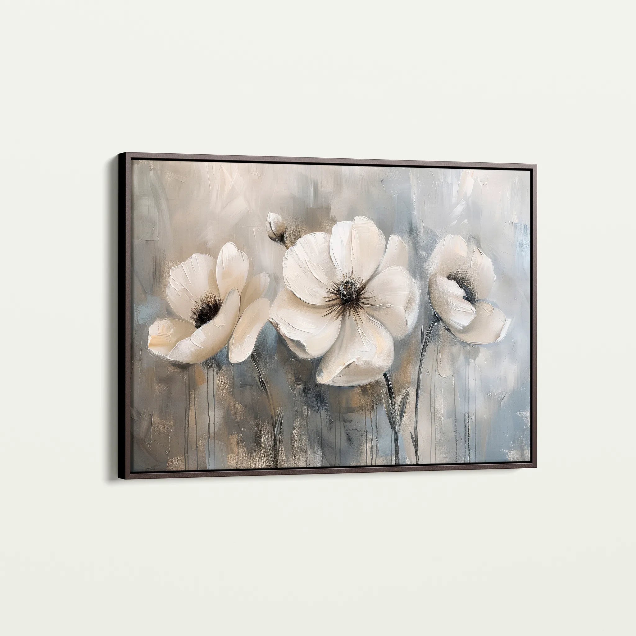 Floral 493 Canvas Art 60 x 40 cm / Black