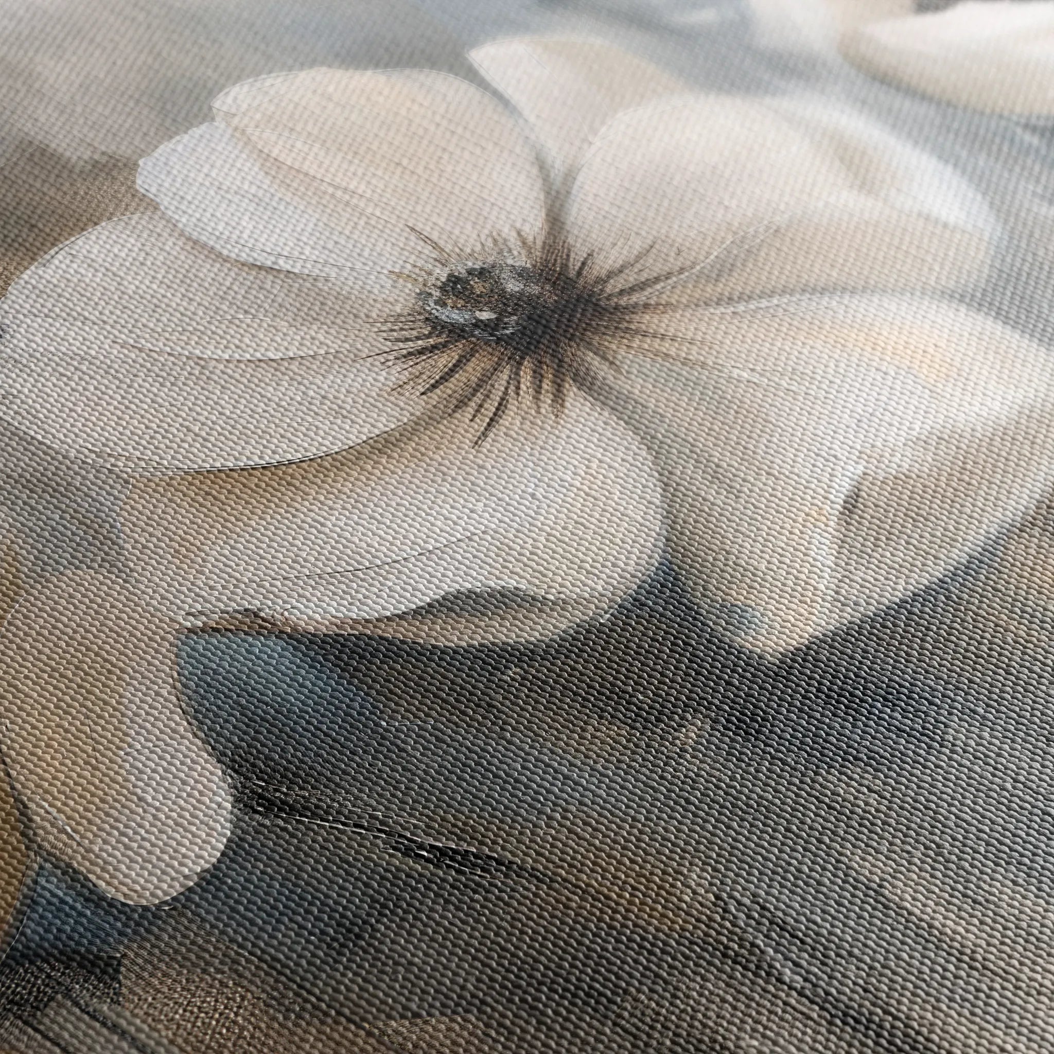 Floral 493 Canvas Art 60 x 40 cm / Black