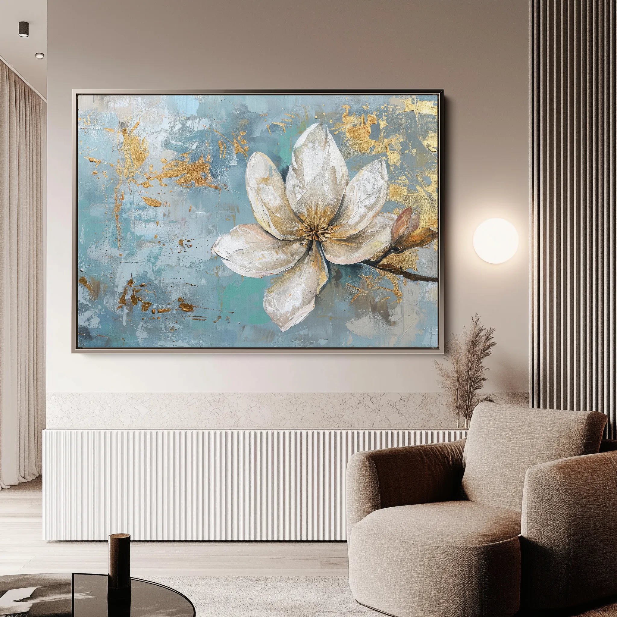 Floral 494 Canvas Art 60 x 40 cm / Black