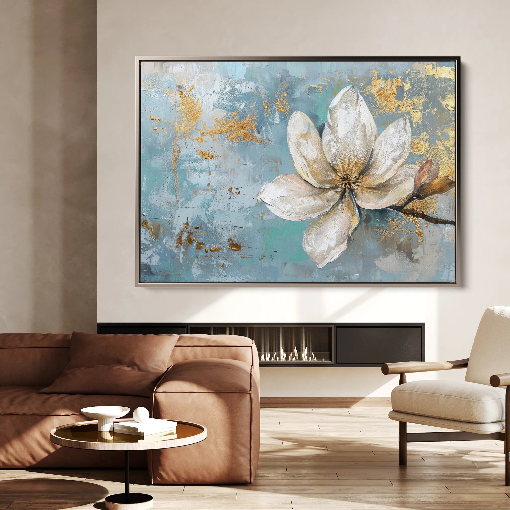 Floral 494 Canvas Art 60 x 40 cm / Black