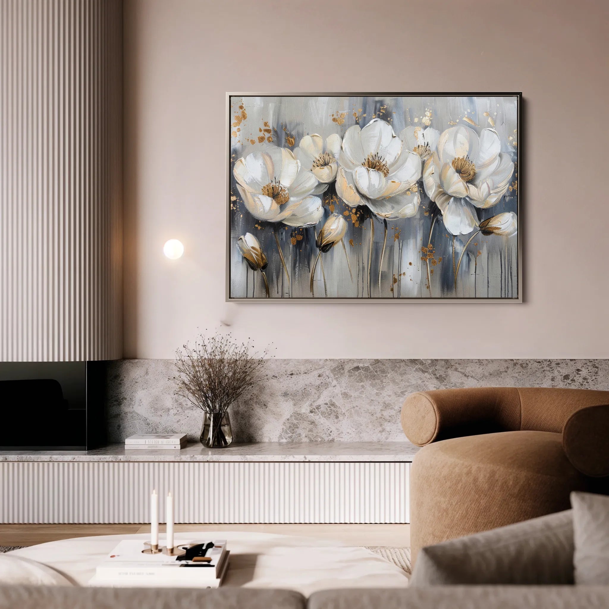 Floral 495 Canvas Art 60 x 40 cm / Black