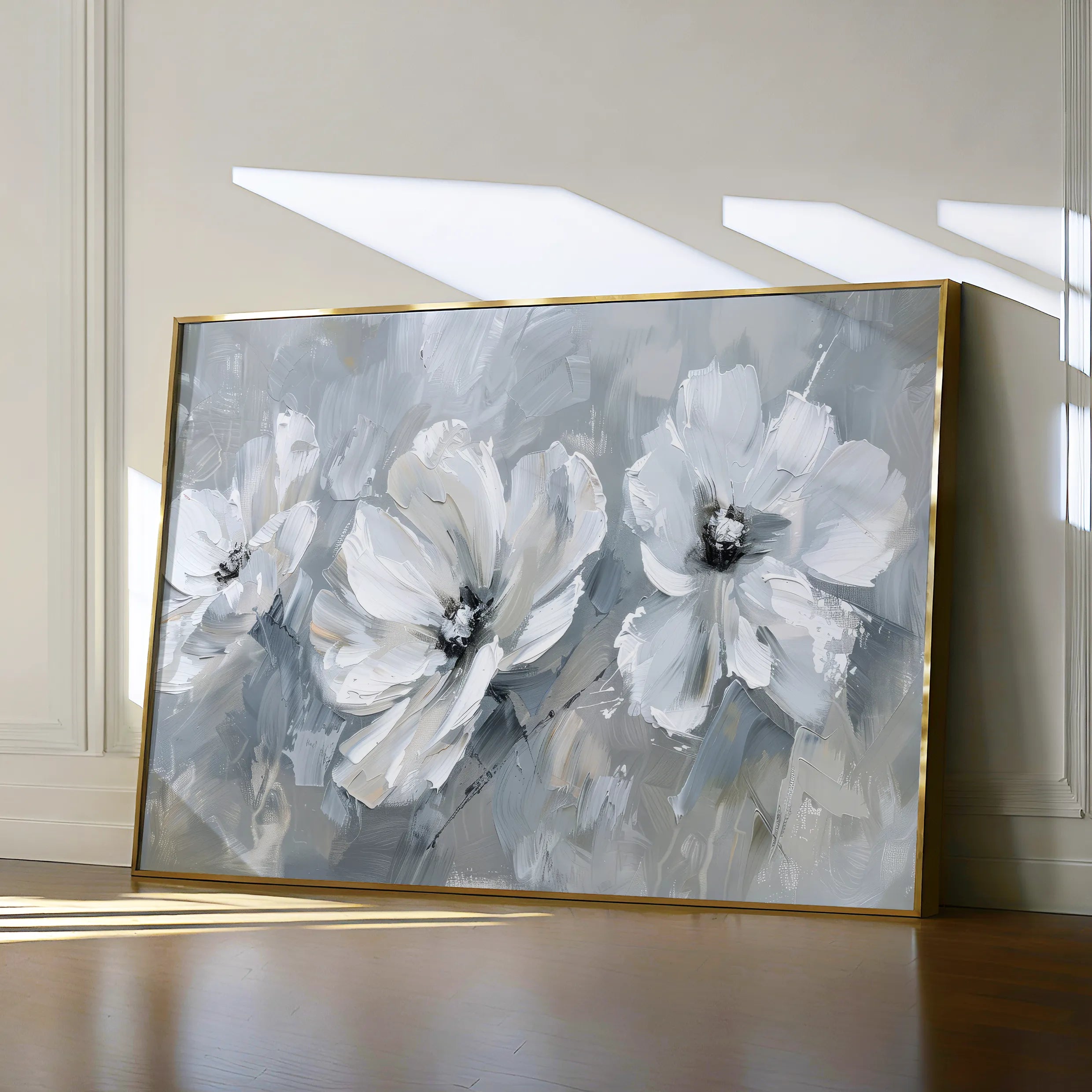 Floral 496 Canvas Art 60 x 40 cm / Black