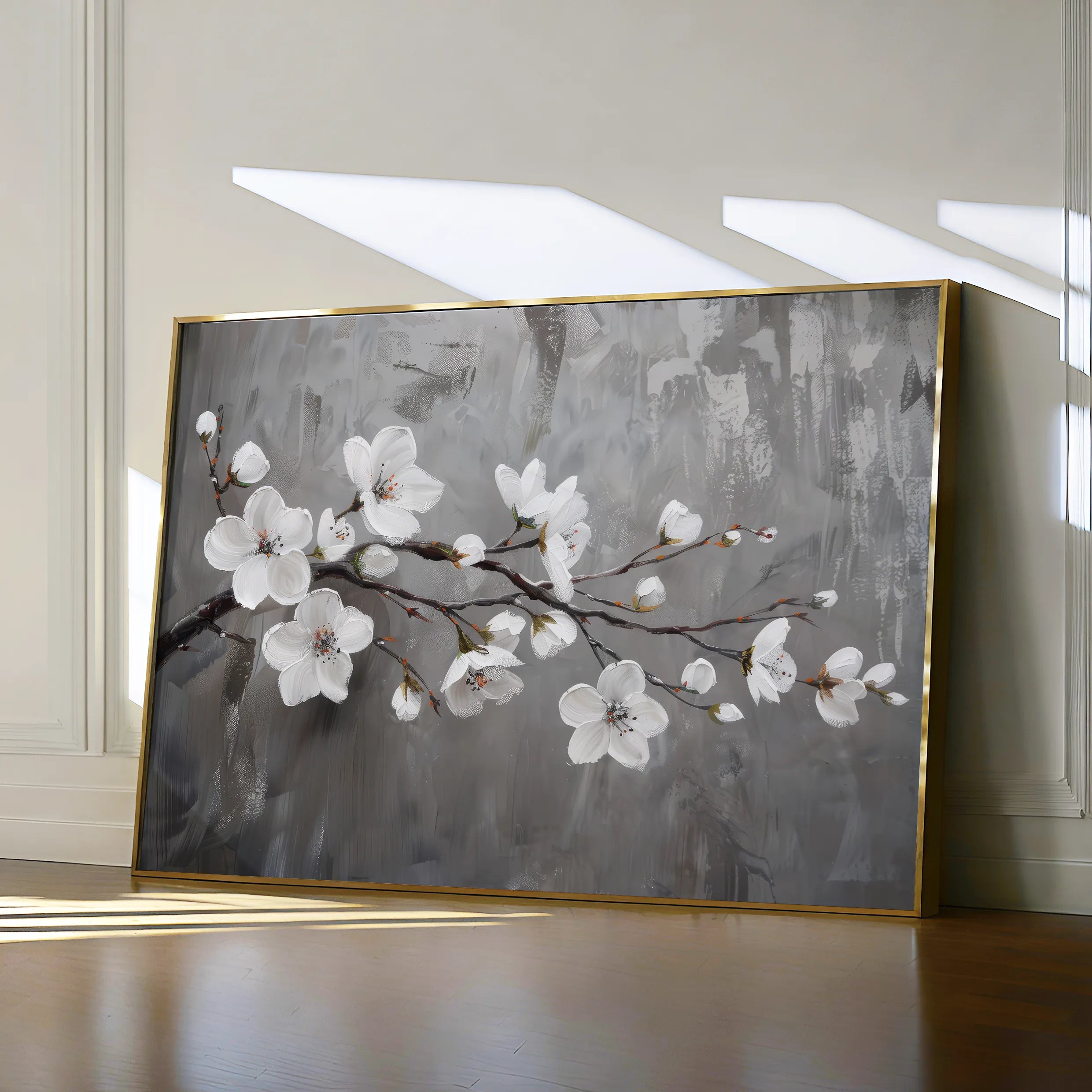 Floral 497 Canvas Art 60 x 40 cm / Black