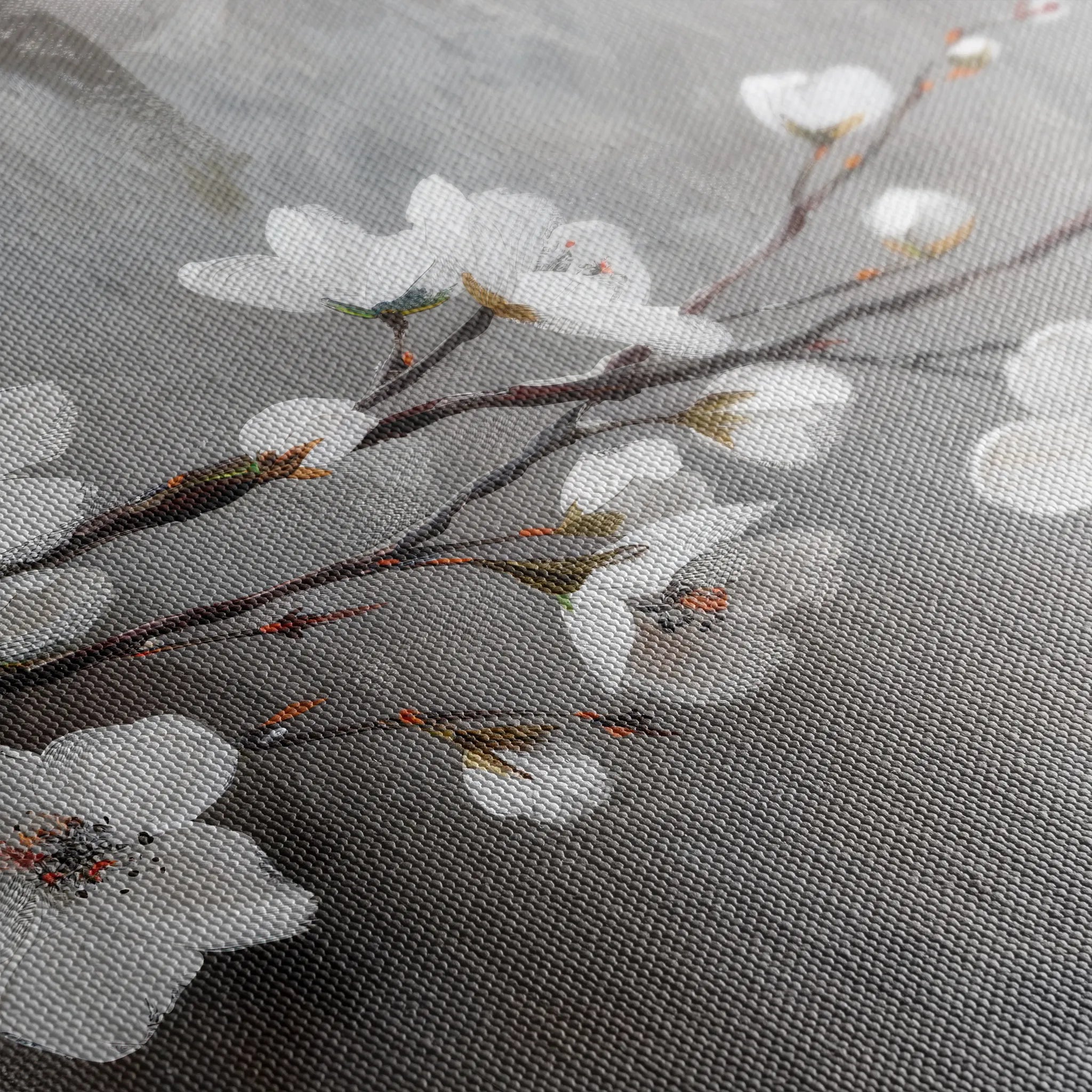 Floral 497 Canvas Art 60 x 40 cm / Black