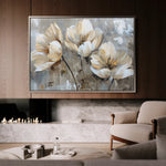Floral 498 Canvas Art 60 x 40 cm / Black