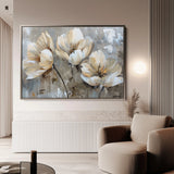 Floral 498 Canvas Art 60 x 40 cm / Black