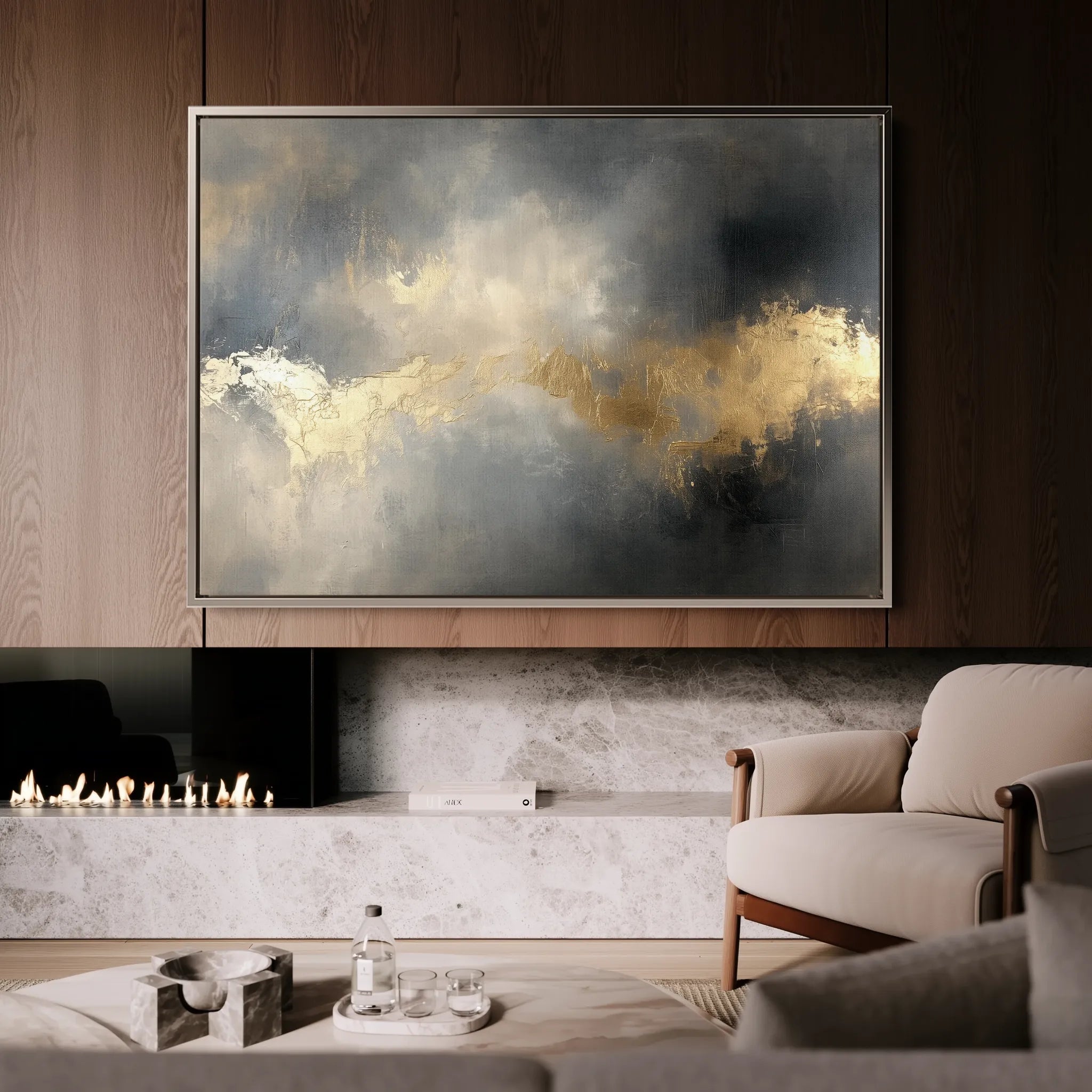 Abstract 499 Canvas Art 60 x 40 cm / Black