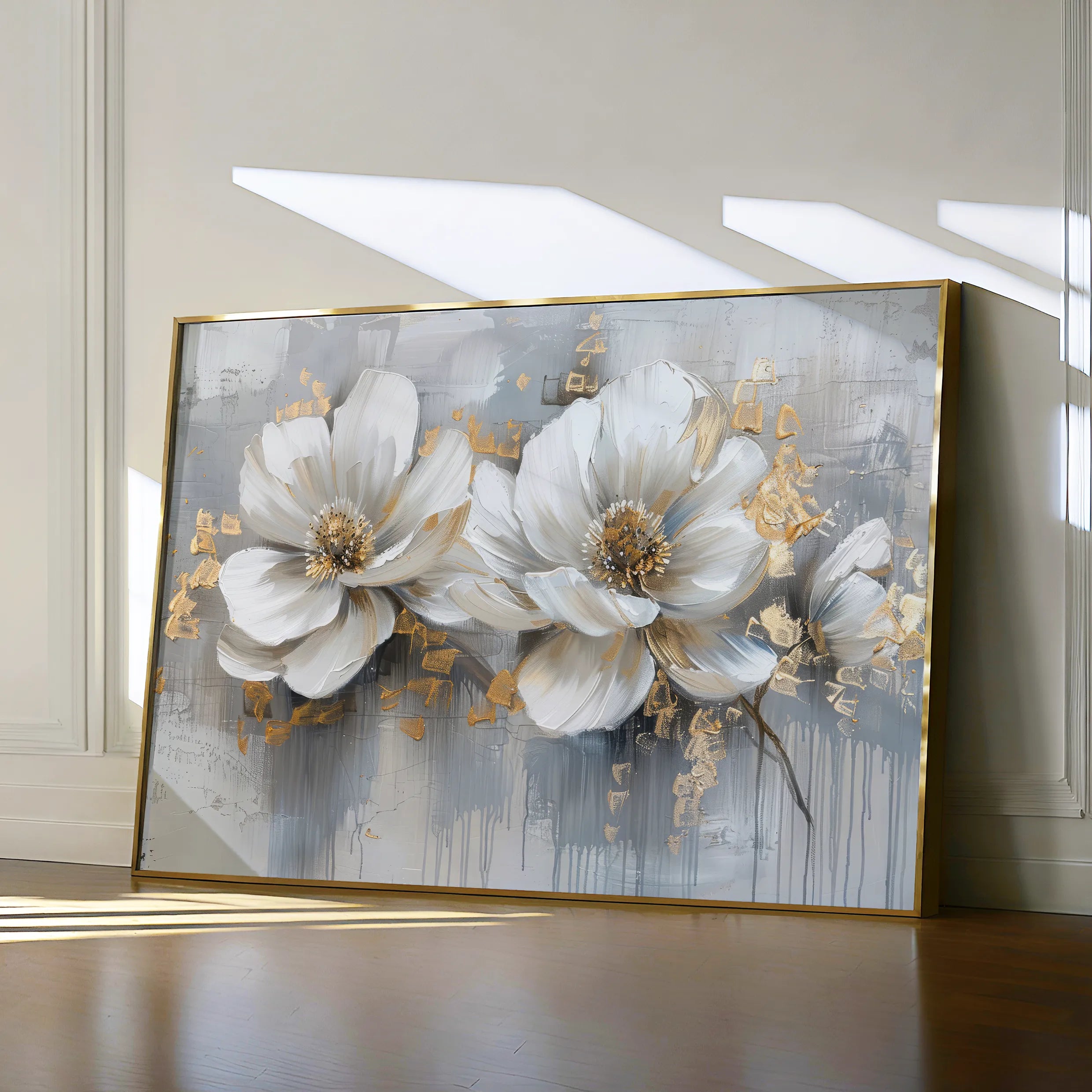 Floral 499 Canvas Art 60 x 40 cm / Black