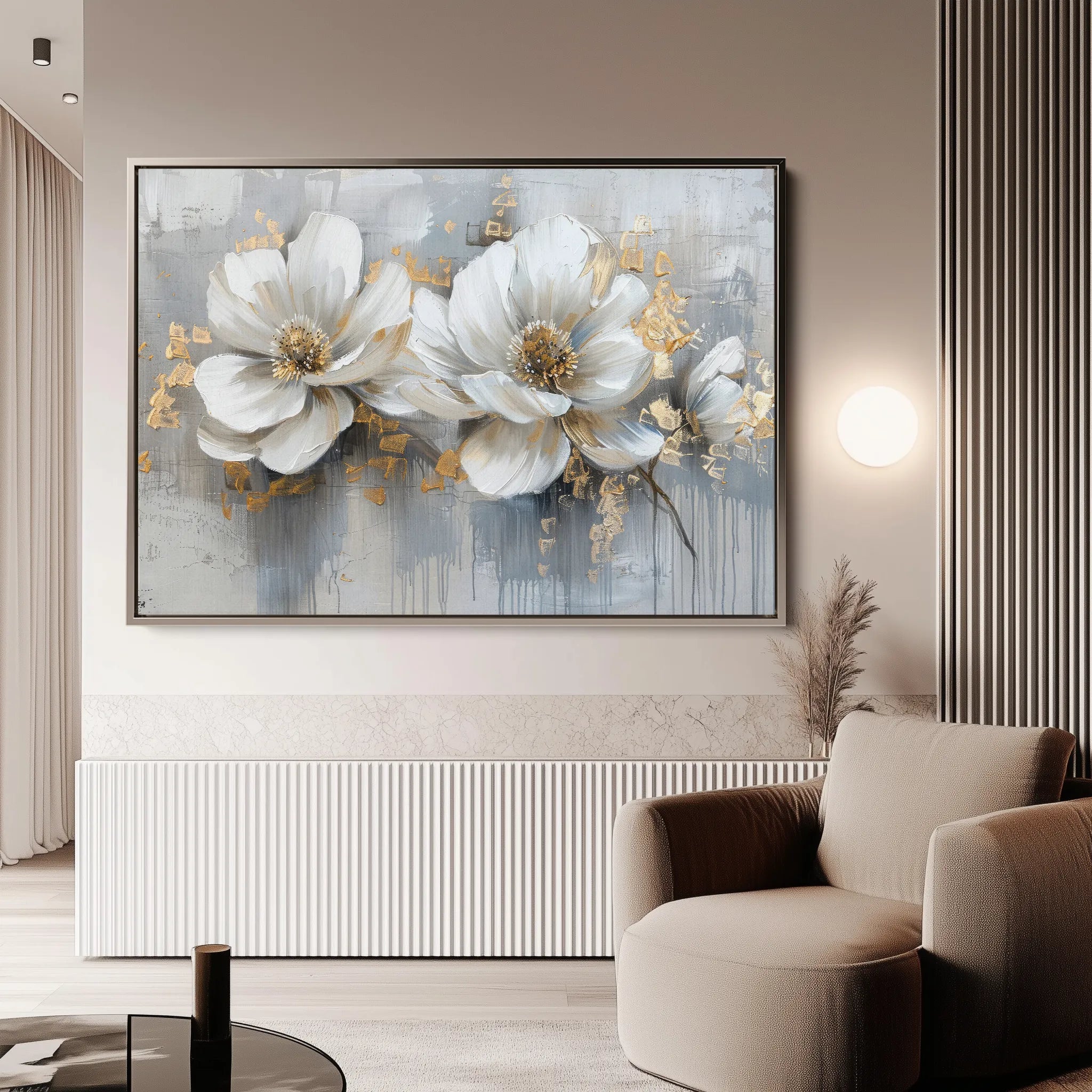 Floral 499 Canvas Art 60 x 40 cm / Black