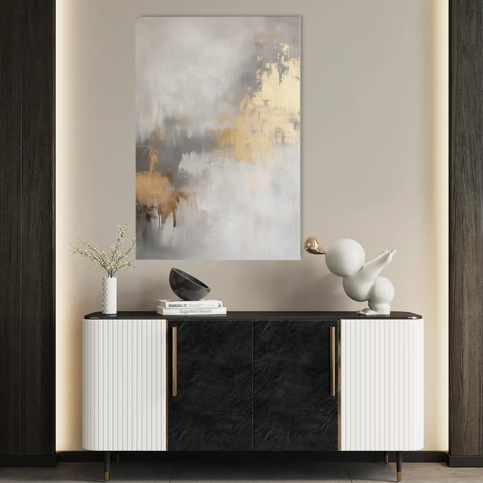 Abstract 502 Canvas Art 60 x 40 cm / Black