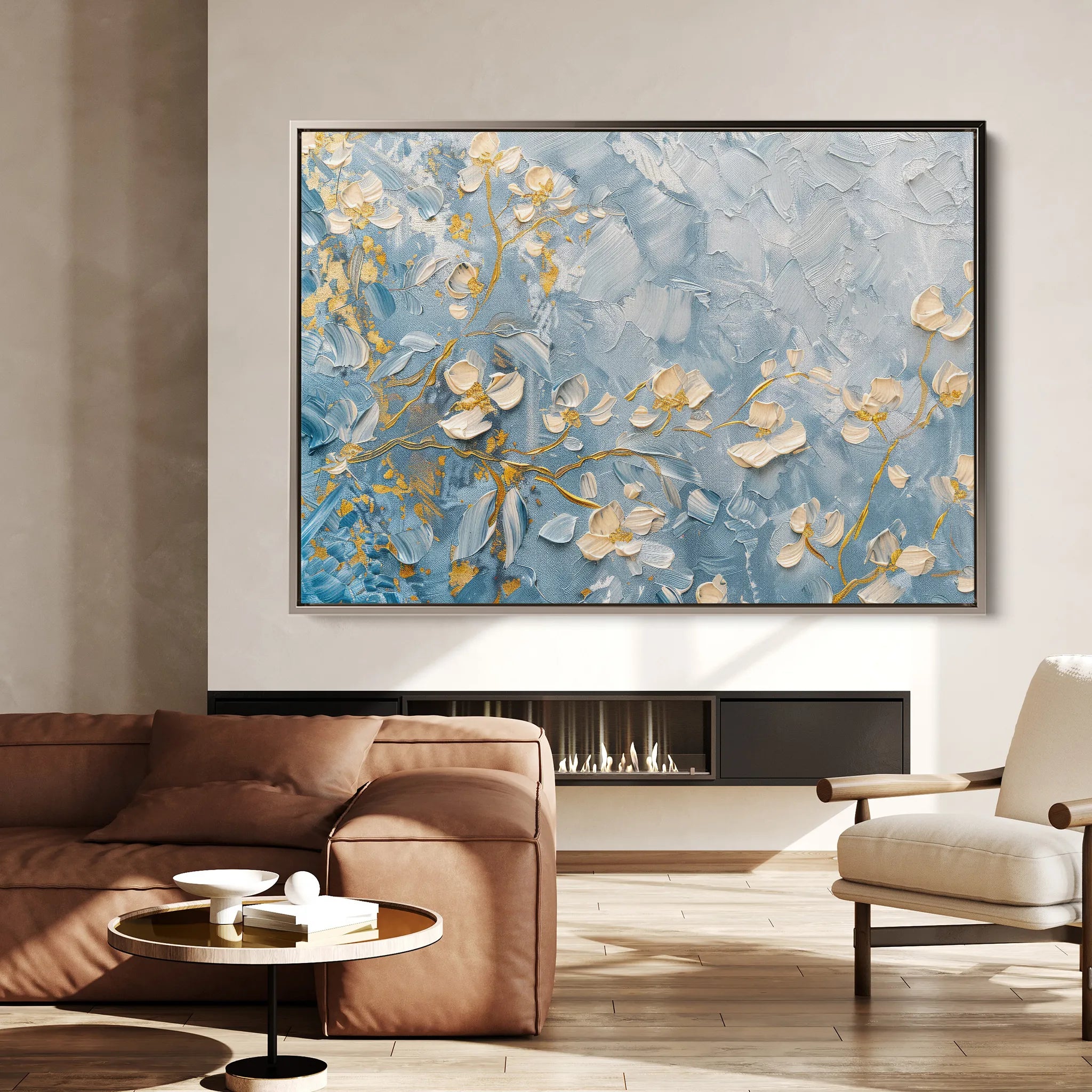 Floral 502 Canvas Art 60 x 40 cm / Black
