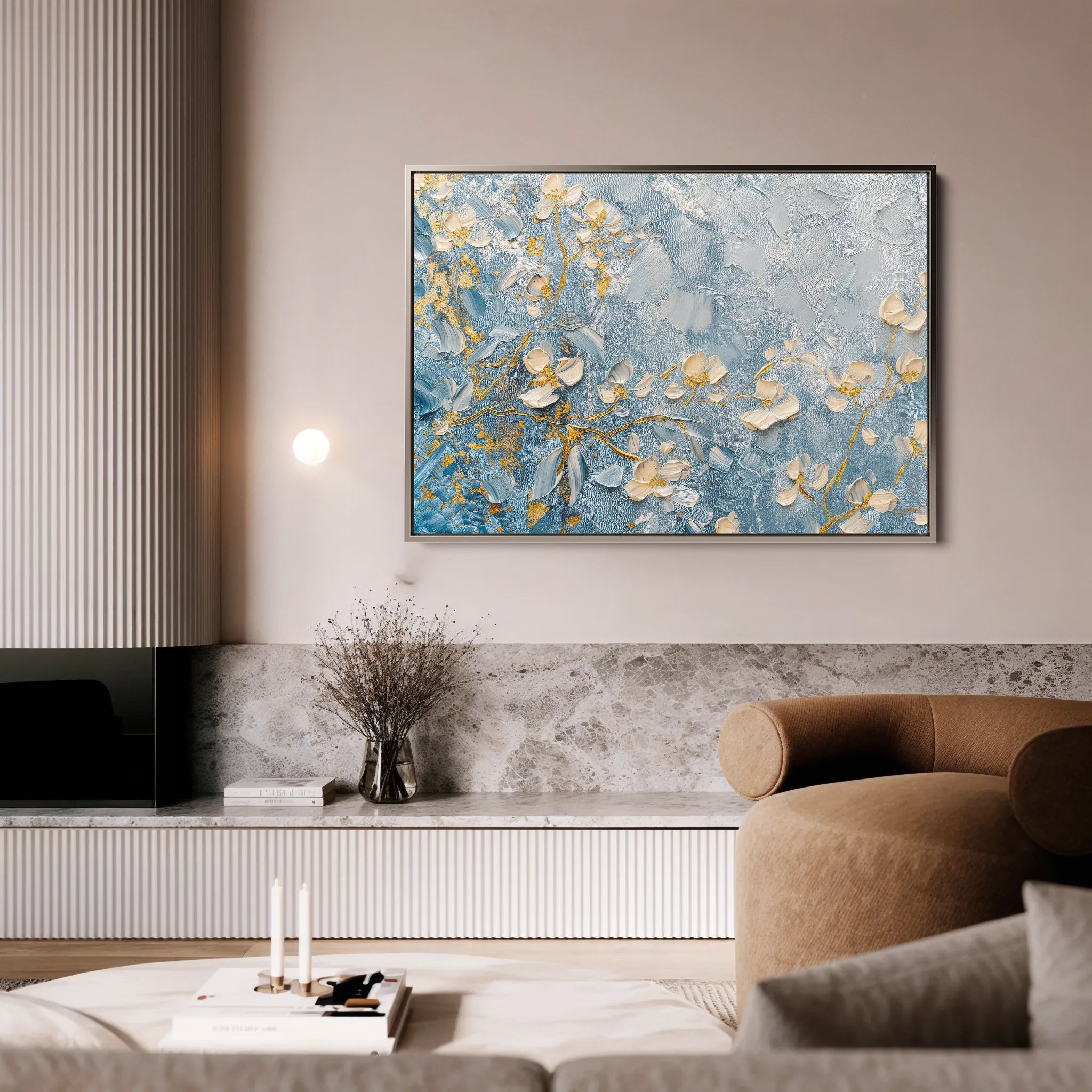 Floral 502 Canvas Art 60 x 40 cm / Black