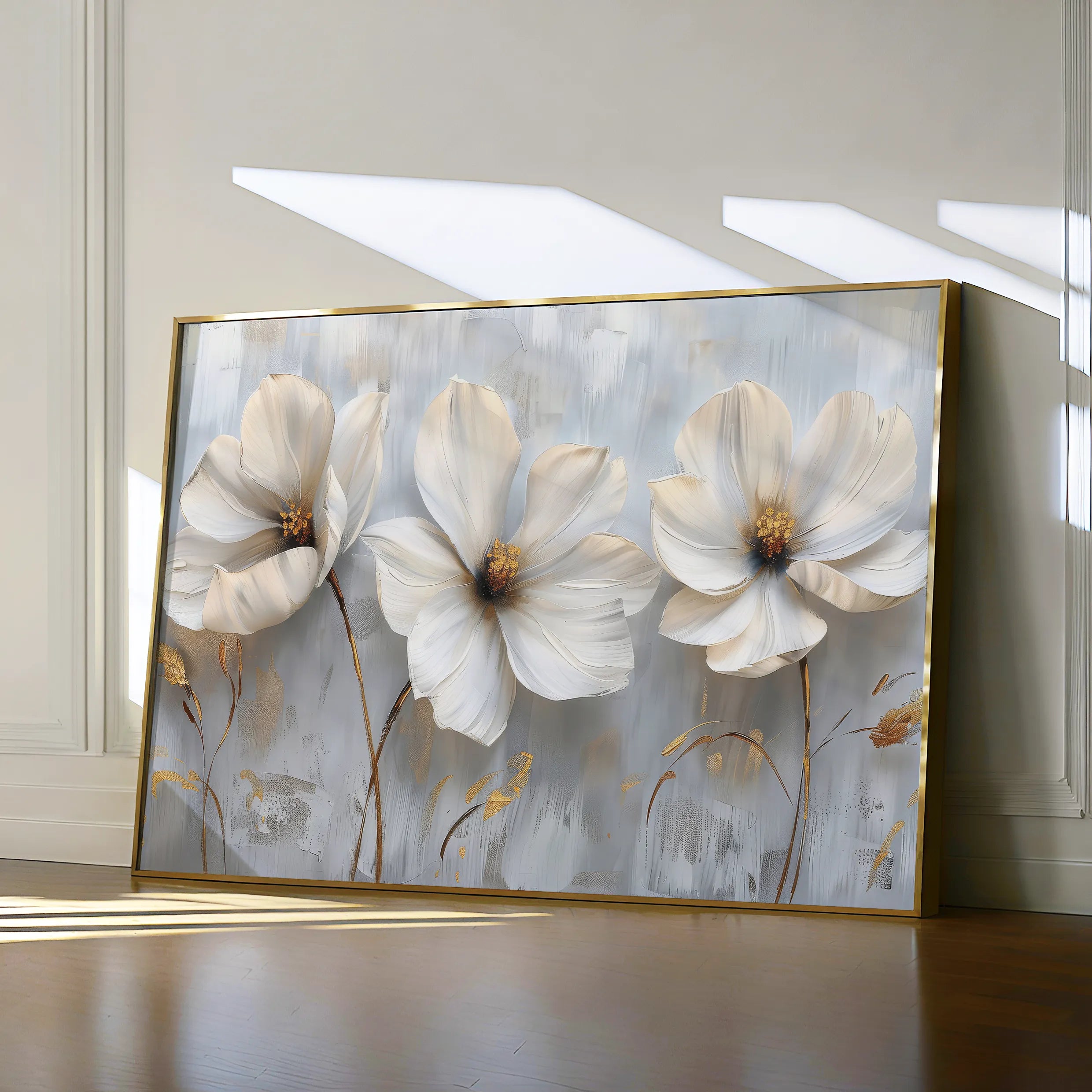 Floral 503 Canvas Art 60 x 40 cm / Black