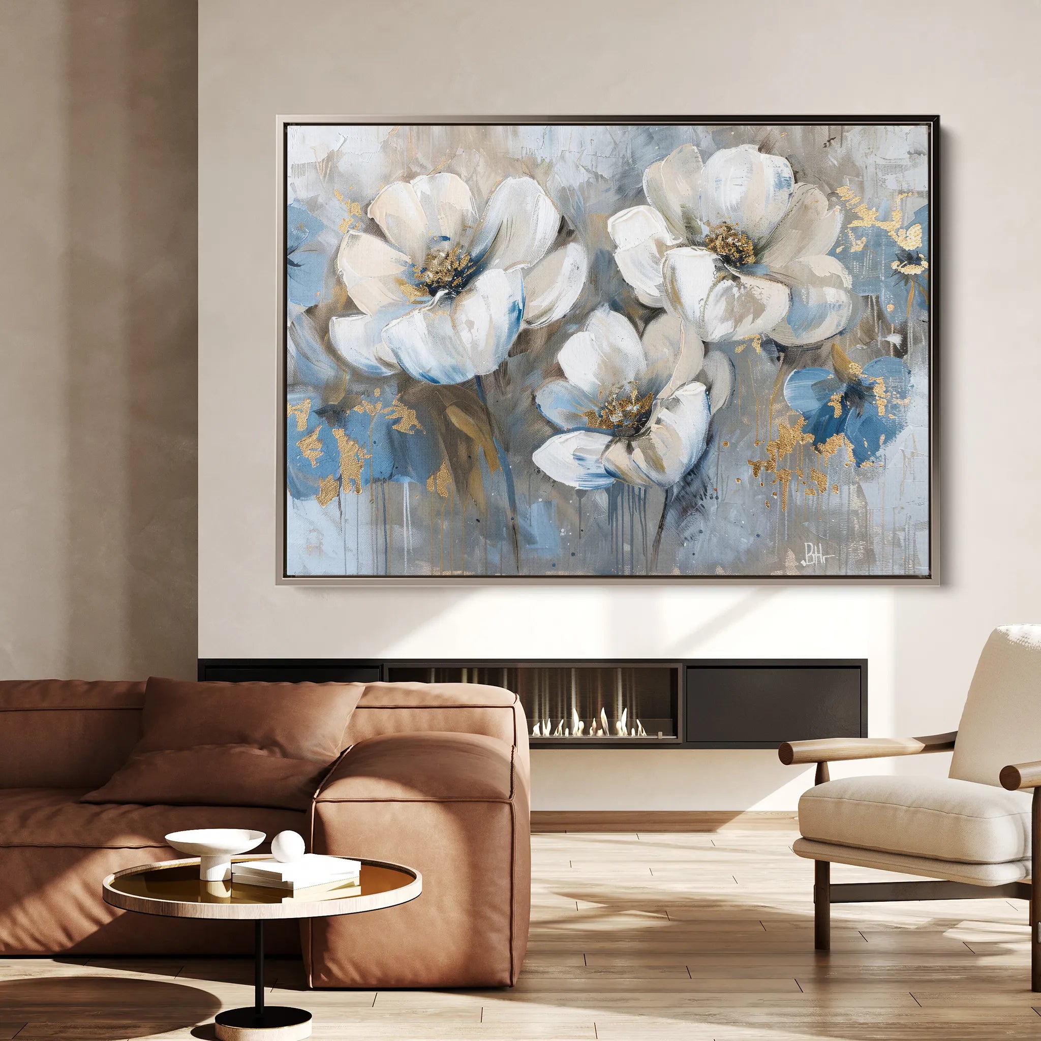 Floral 505 Canvas Art 60 x 40 cm / Black