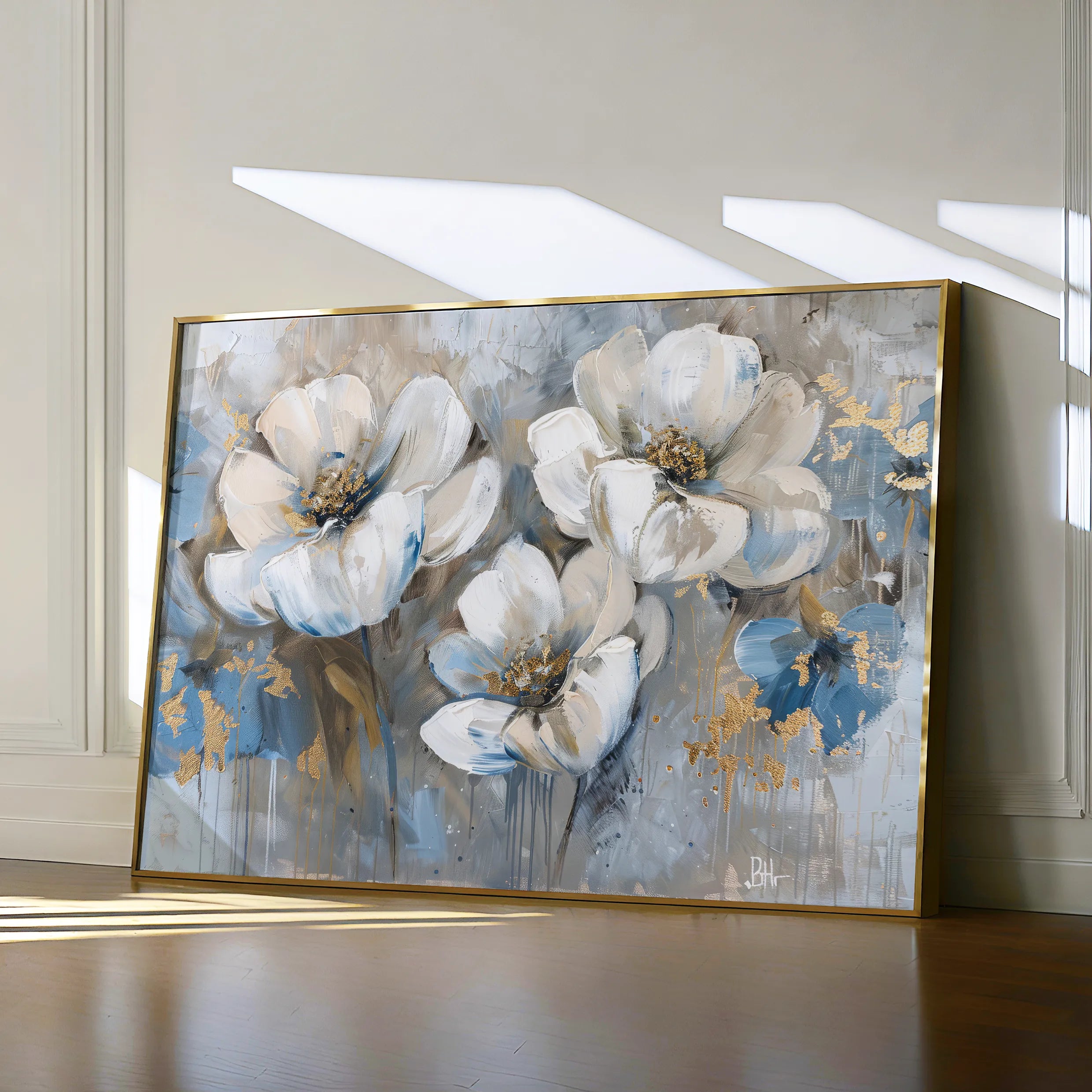 Floral 505 Canvas Art 60 x 40 cm / Black