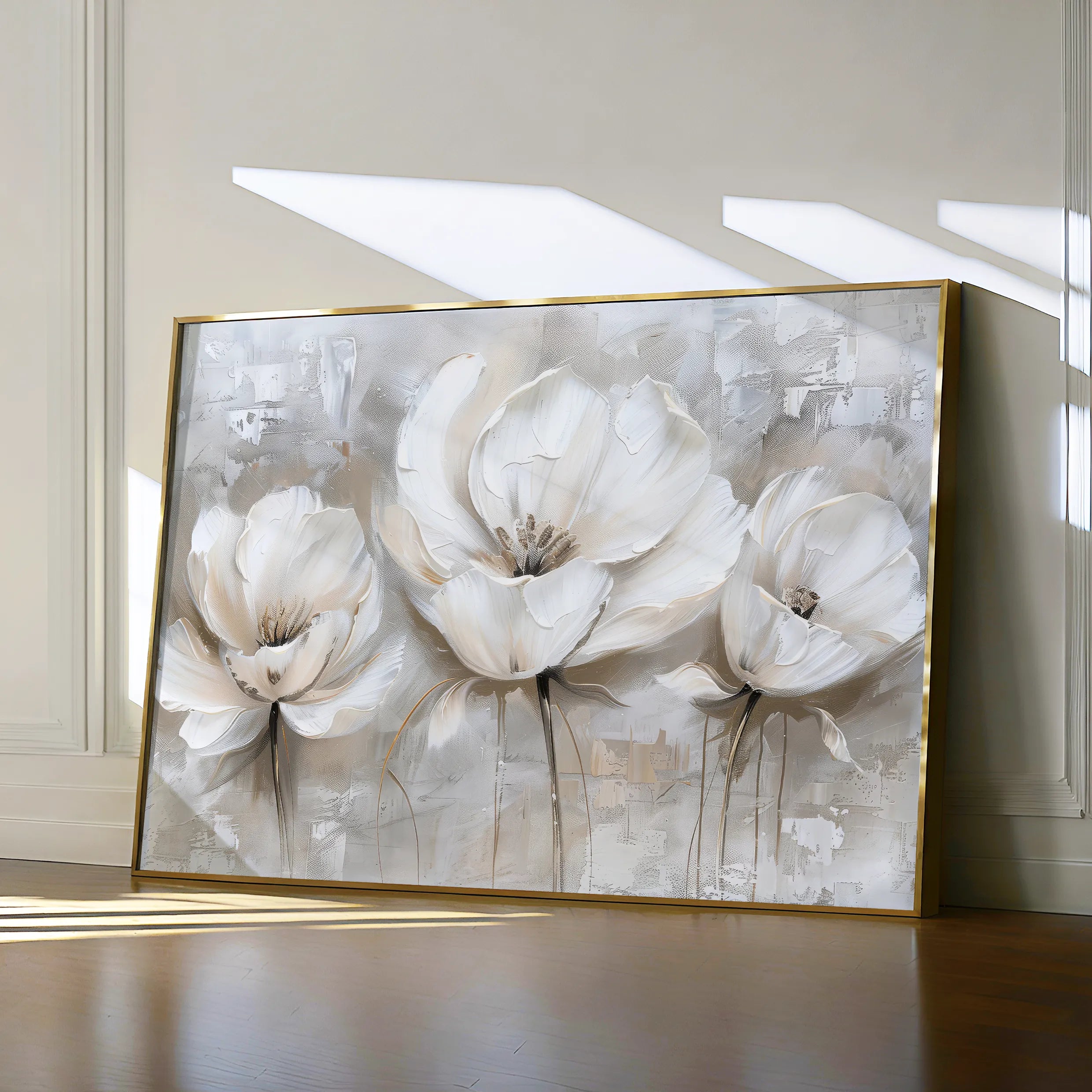 Floral 506 Canvas Art 60 x 40 cm / Black