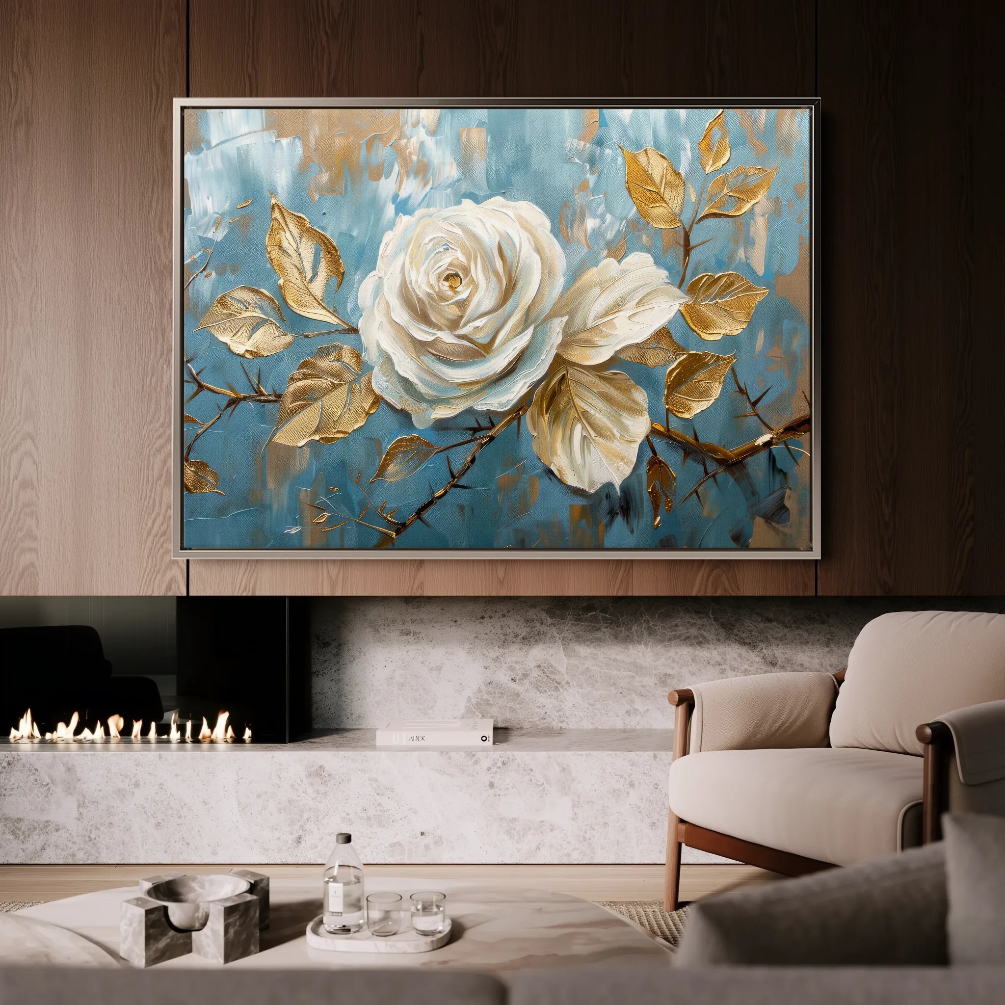Floral 507 Canvas Art 60 x 40 cm / Black