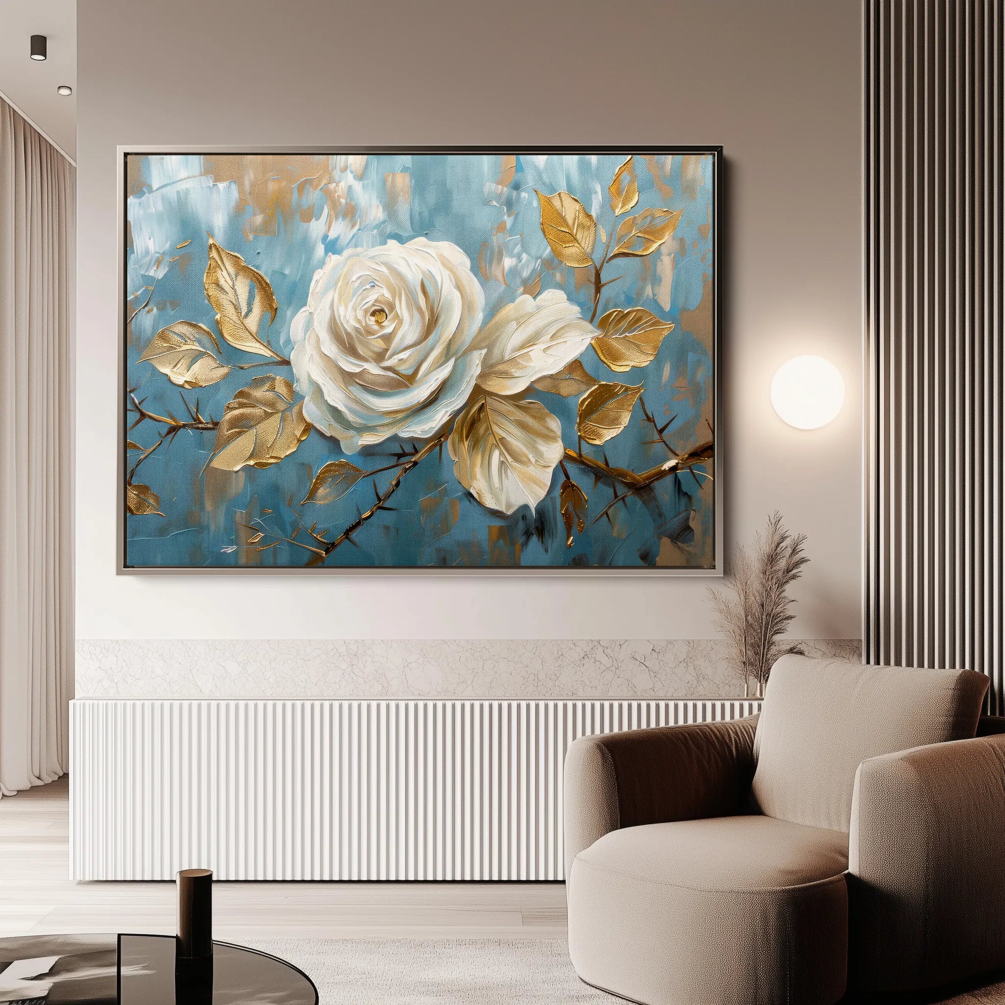 Floral 507 Canvas Art 60 x 40 cm / Black