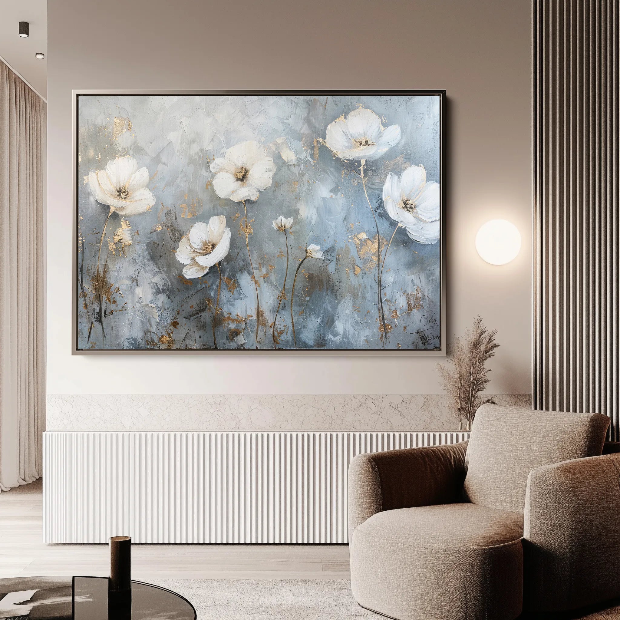 Floral 509 Canvas Art 60 x 40 cm / Black