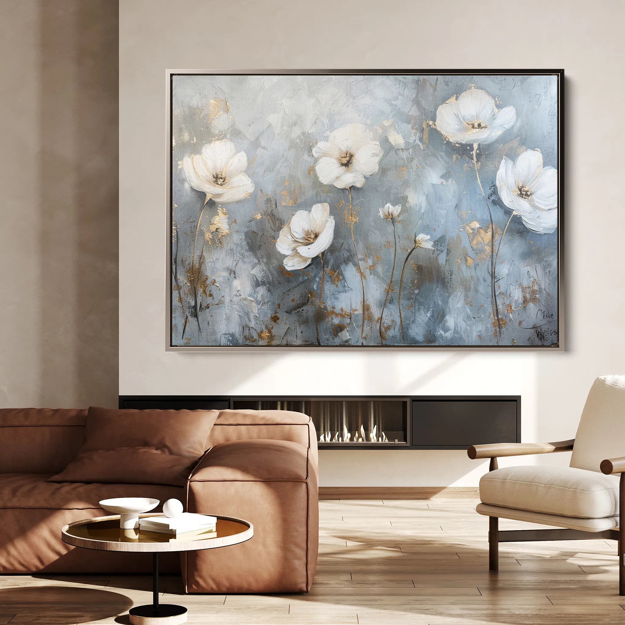 Floral 509 Canvas Art 60 x 40 cm / Black