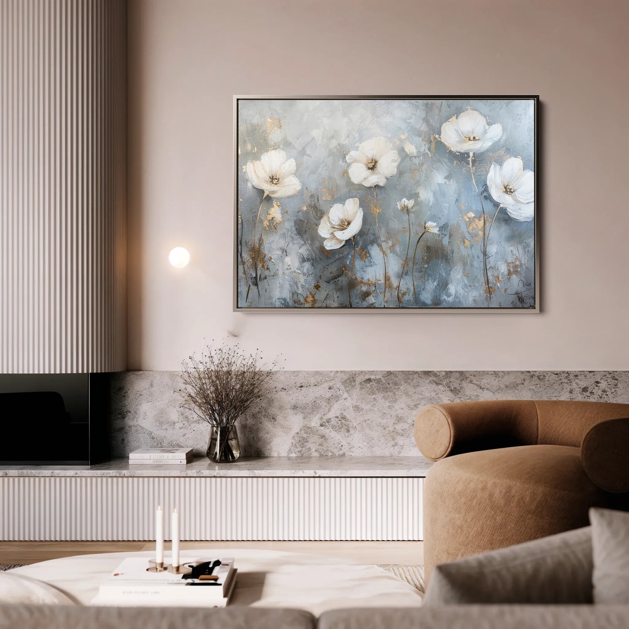 Floral 509 Canvas Art 60 x 40 cm / Black