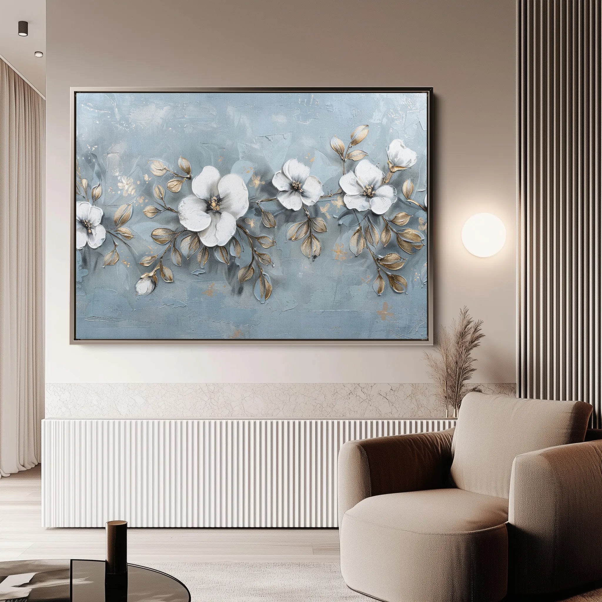 Floral 510 Canvas Art 60 x 40 cm / Black