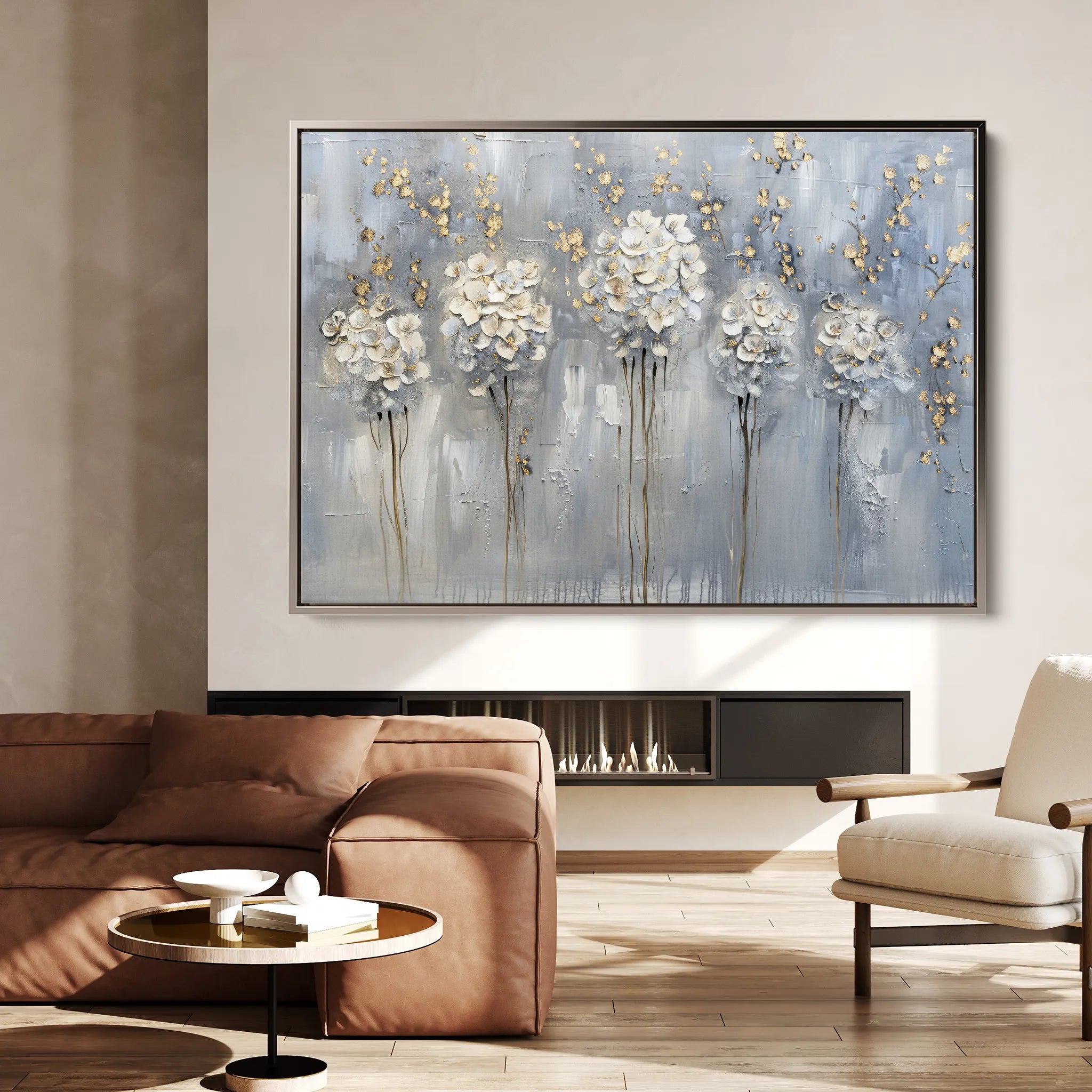 Floral 511 Canvas Art 60 x 40 cm / Black