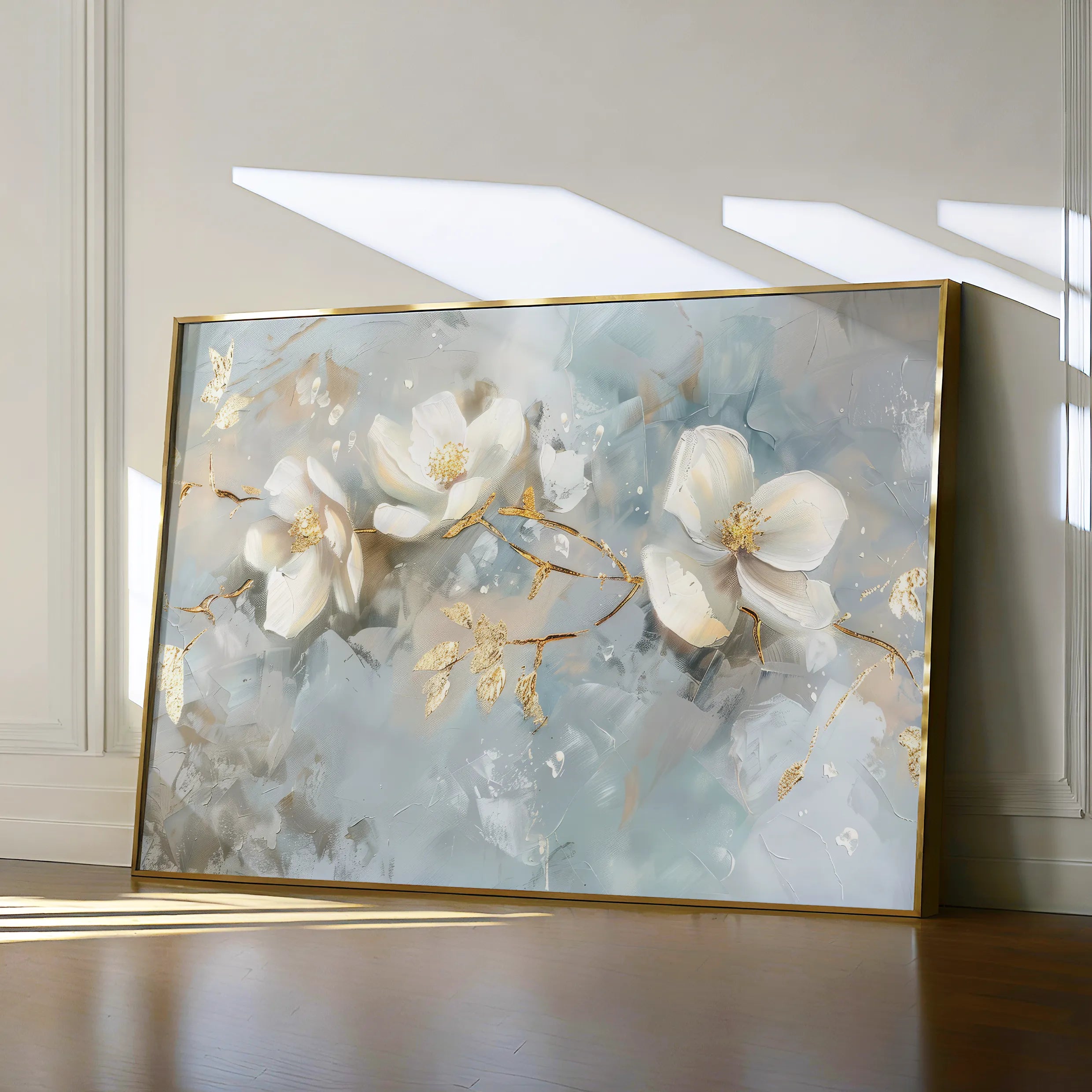 Floral 512 Canvas Art 60 x 40 cm / Black