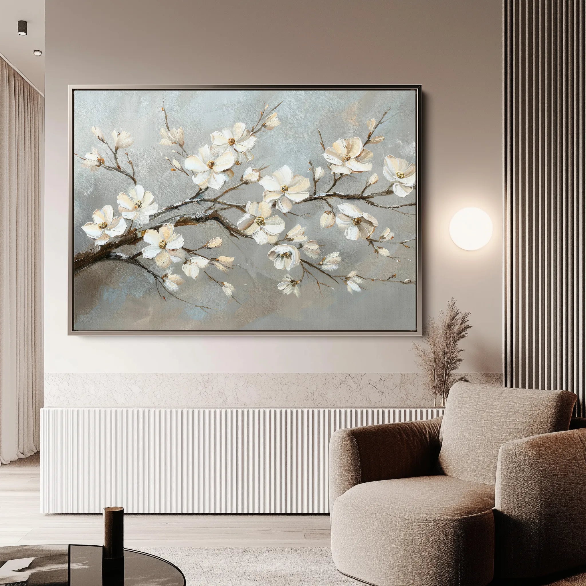 Floral 513 Canvas Art 60 x 40 cm / Black