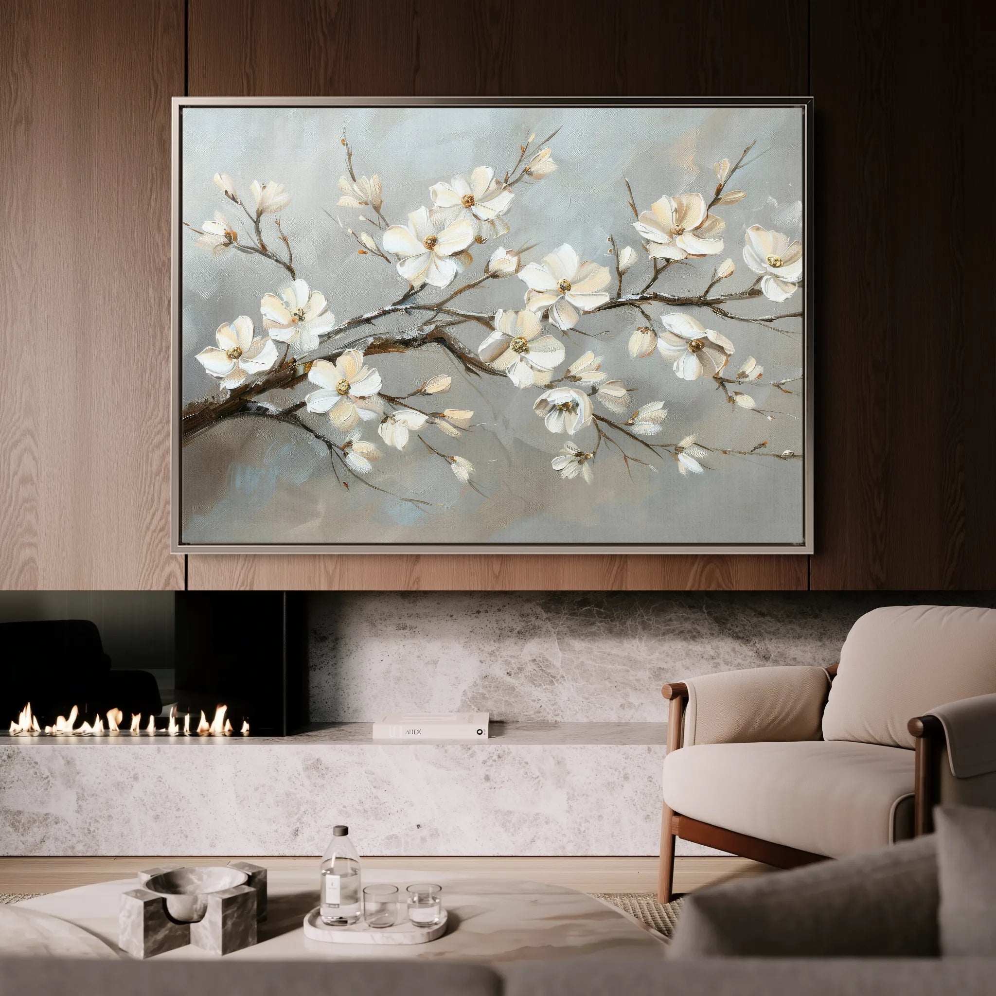 Floral 513 Canvas Art 60 x 40 cm / Black