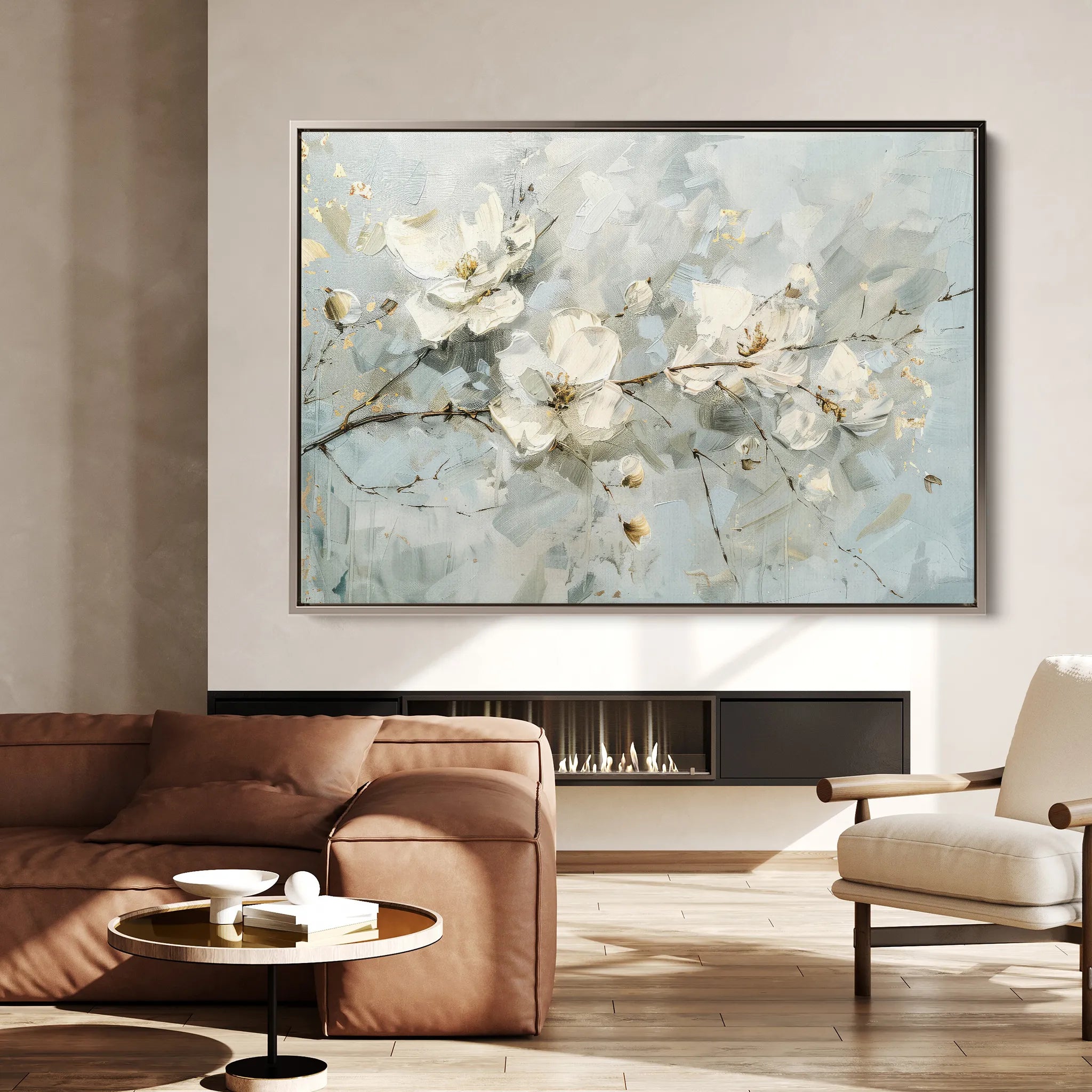 Floral 514 Canvas Art 60 x 40 cm / Black