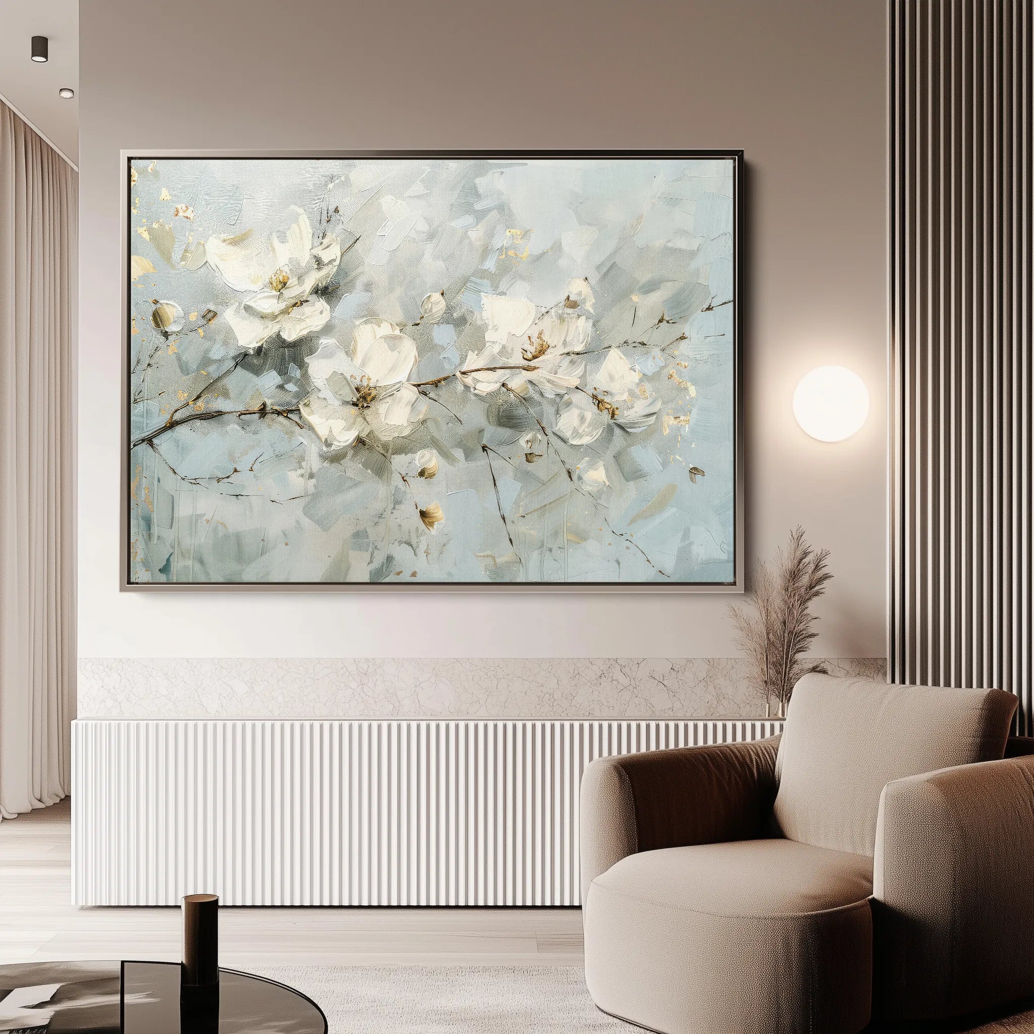 Floral 514 Canvas Art 60 x 40 cm / Black