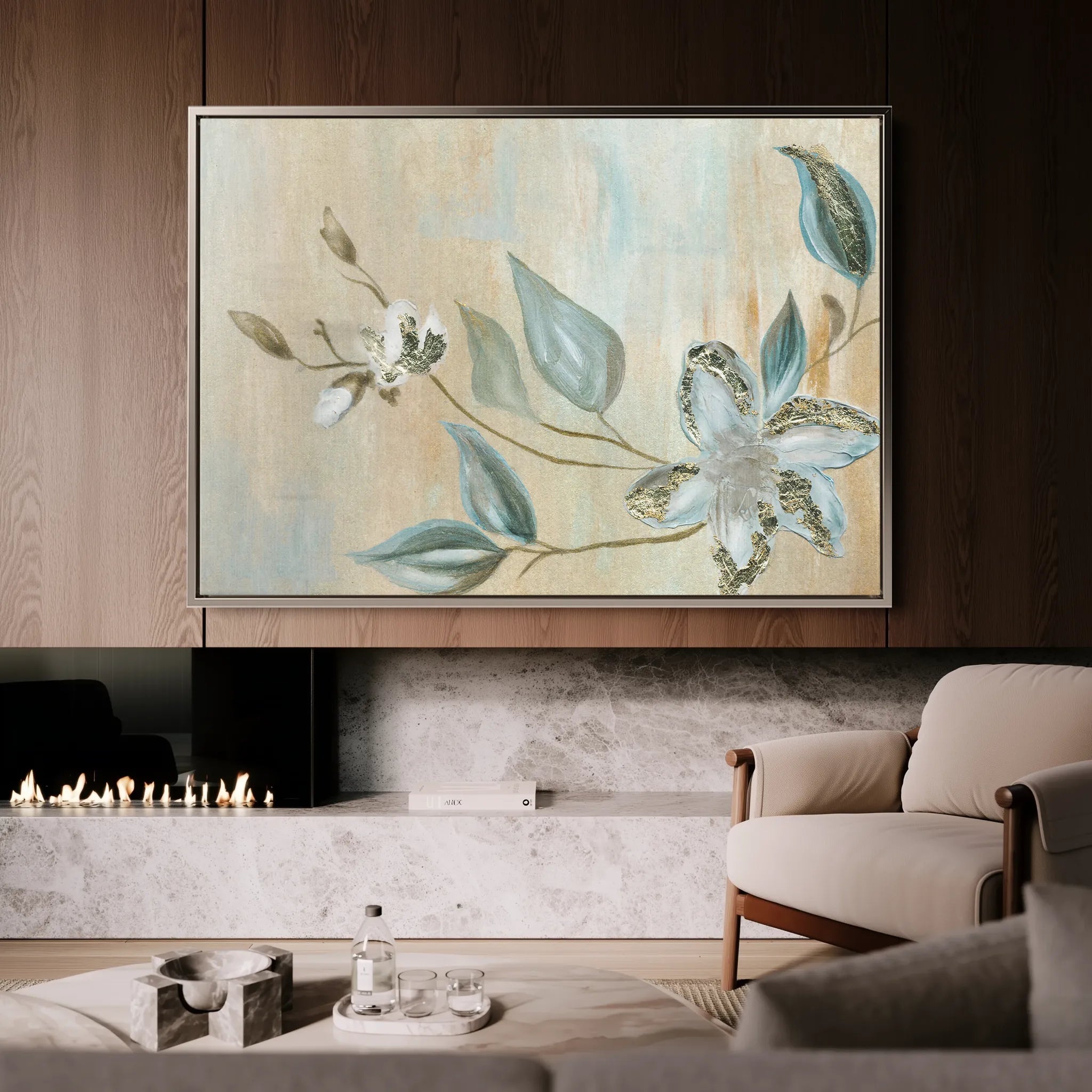 Floral 515 Canvas Art 60 x 40 cm / Black