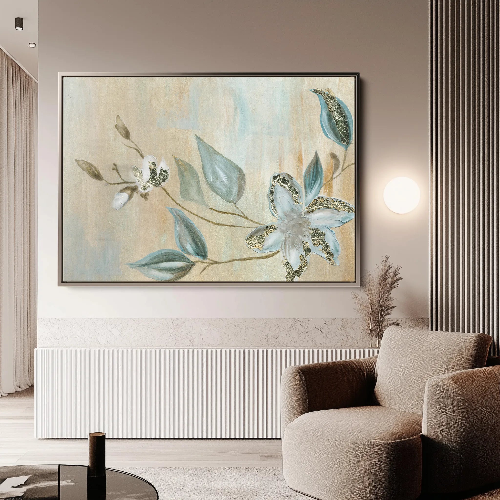 Floral 515 Canvas Art 60 x 40 cm / Black