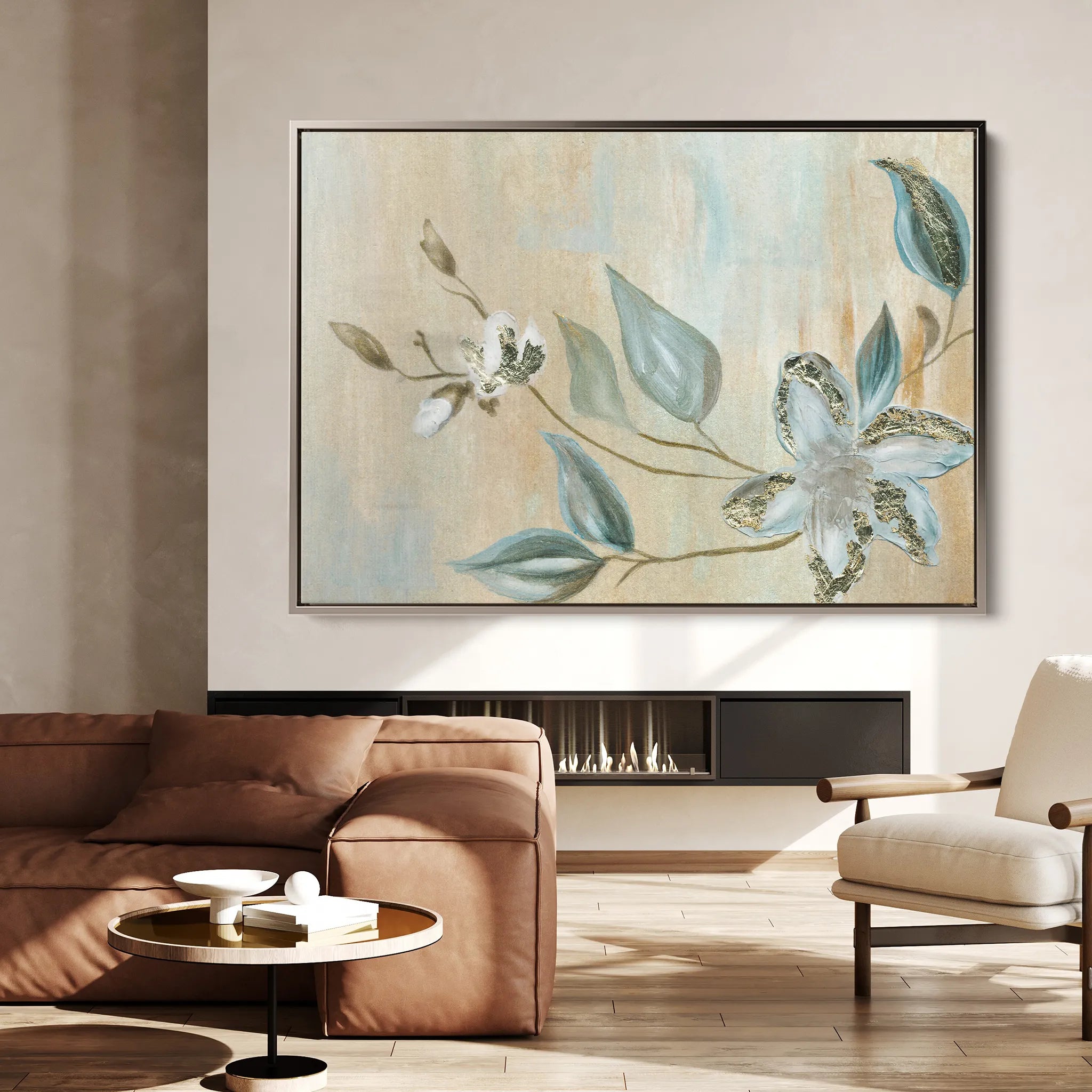Floral 515 Canvas Art 60 x 40 cm / Black