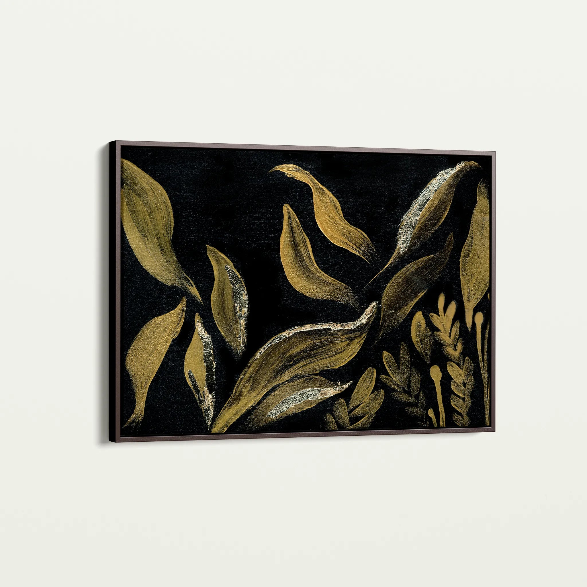 Floral 516 Canvas Art 60 x 40 cm / Black