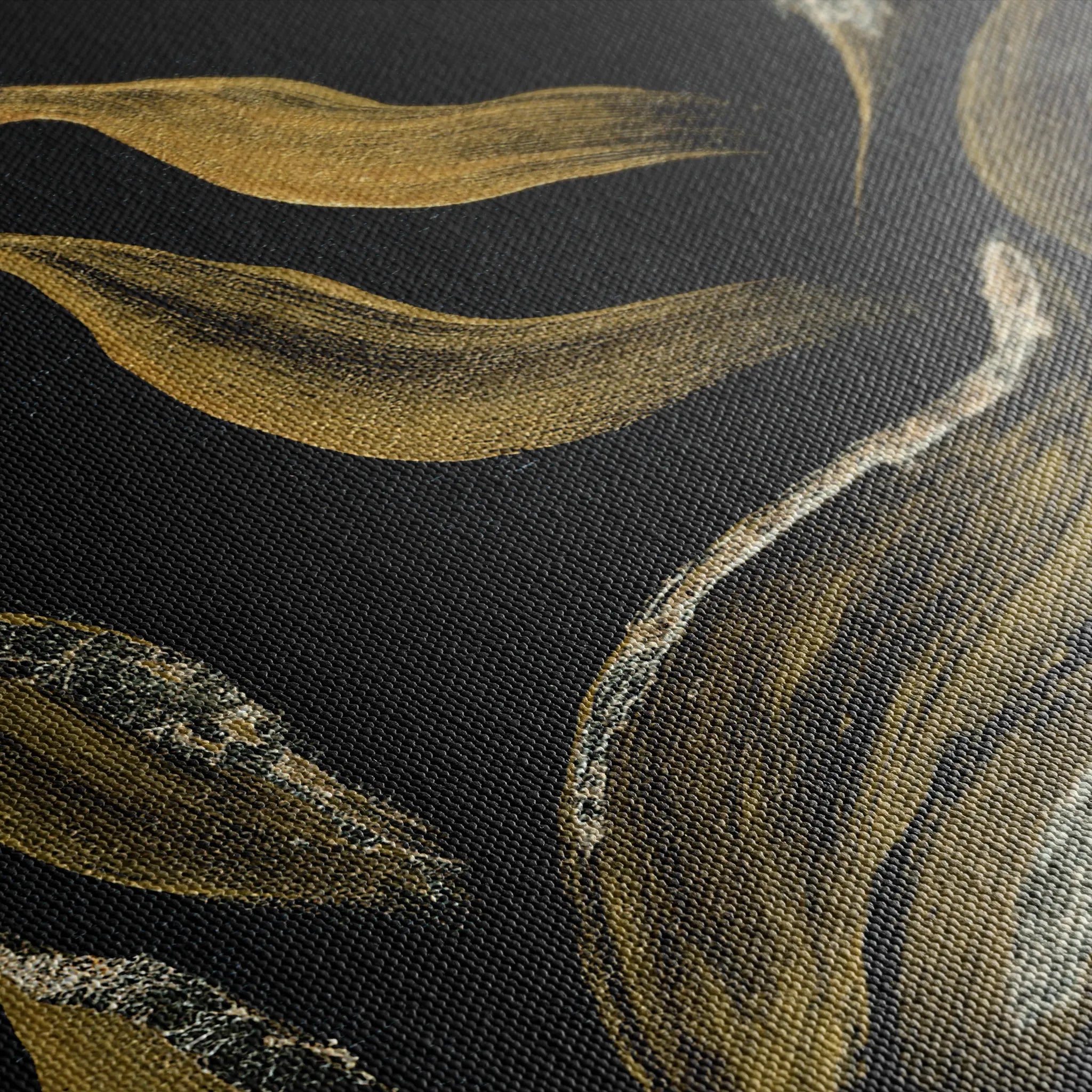 Floral 516 Canvas Art 60 x 40 cm / Black