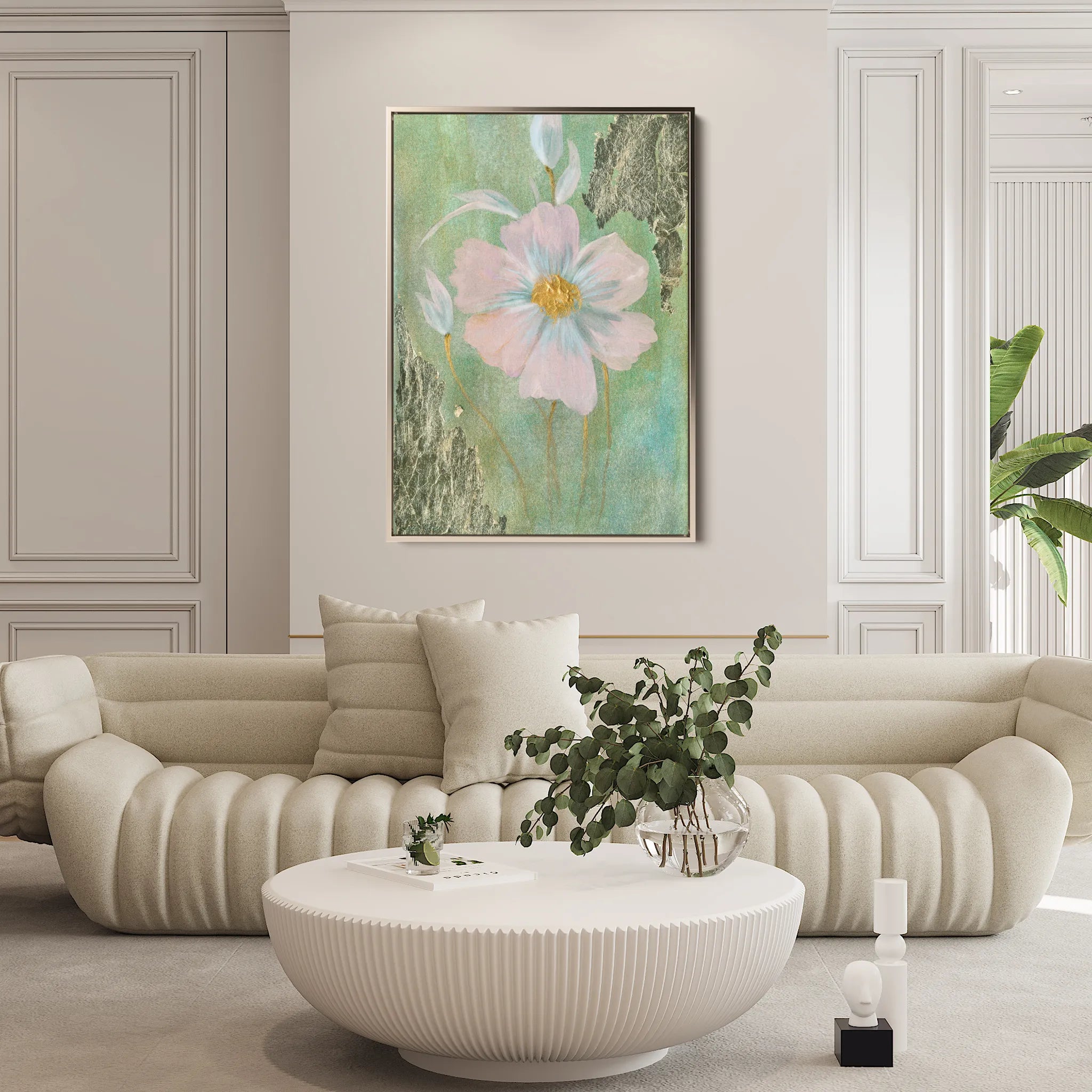 Floral 517 Canvas Art 60 x 40 cm / Black